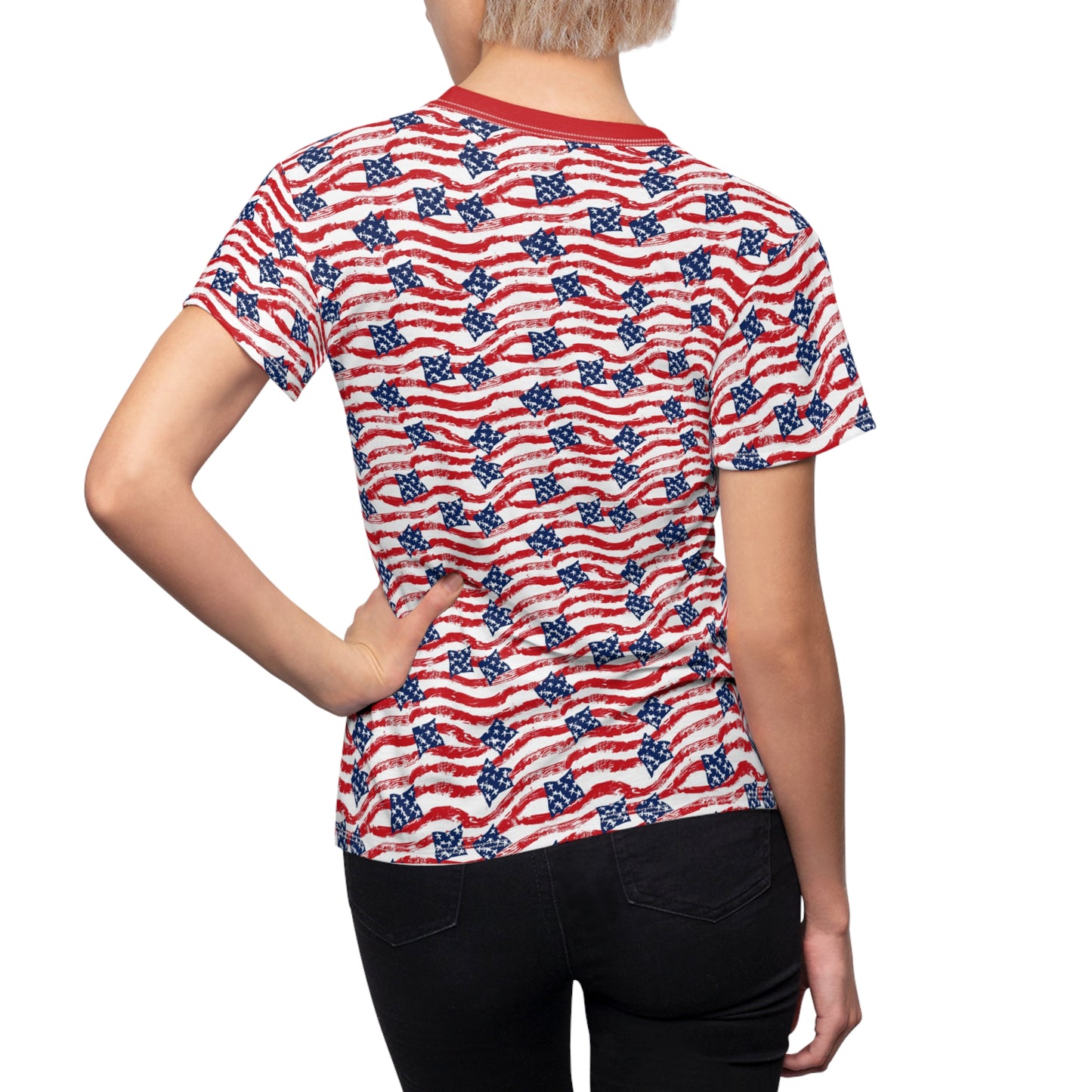 American Freedom All Over Print Women's Tee, 4th Of July Women's Apparel