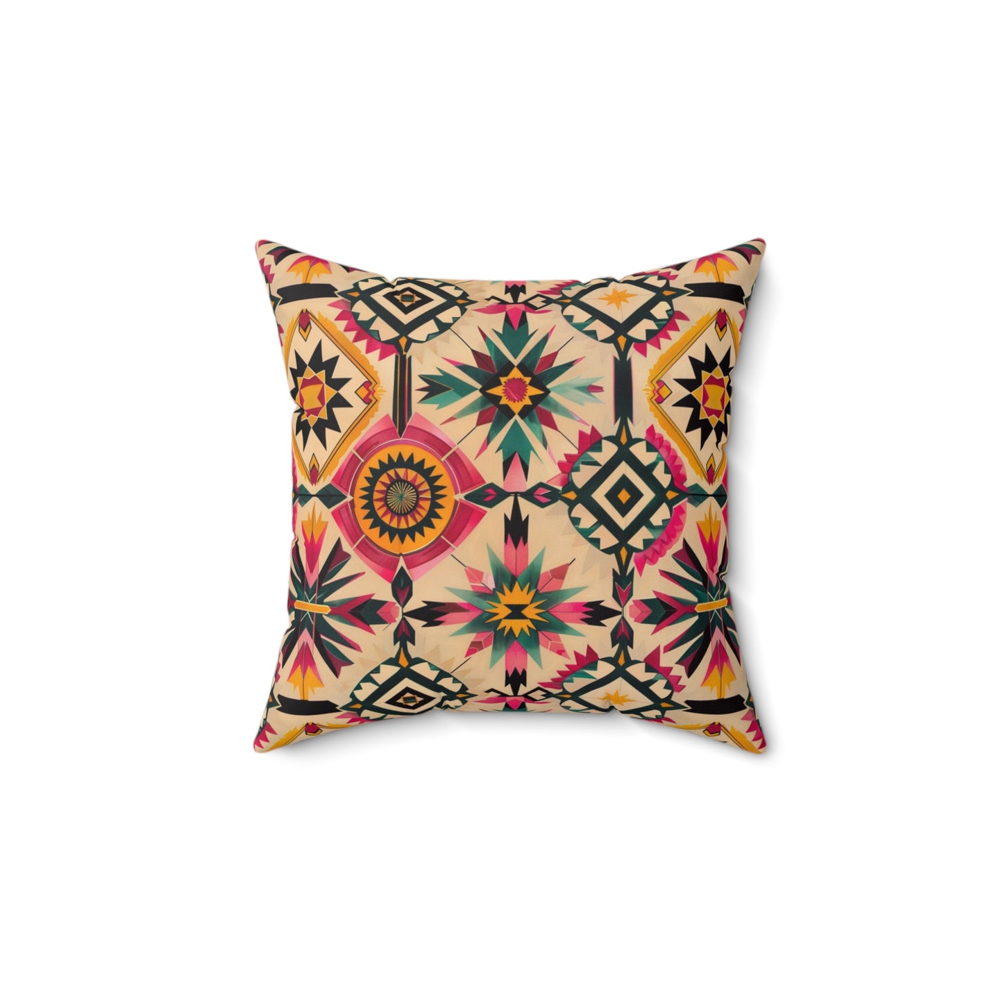 Ethnic Geometric Tribal Throw Pillow, Earth Tone Decorative Pillow