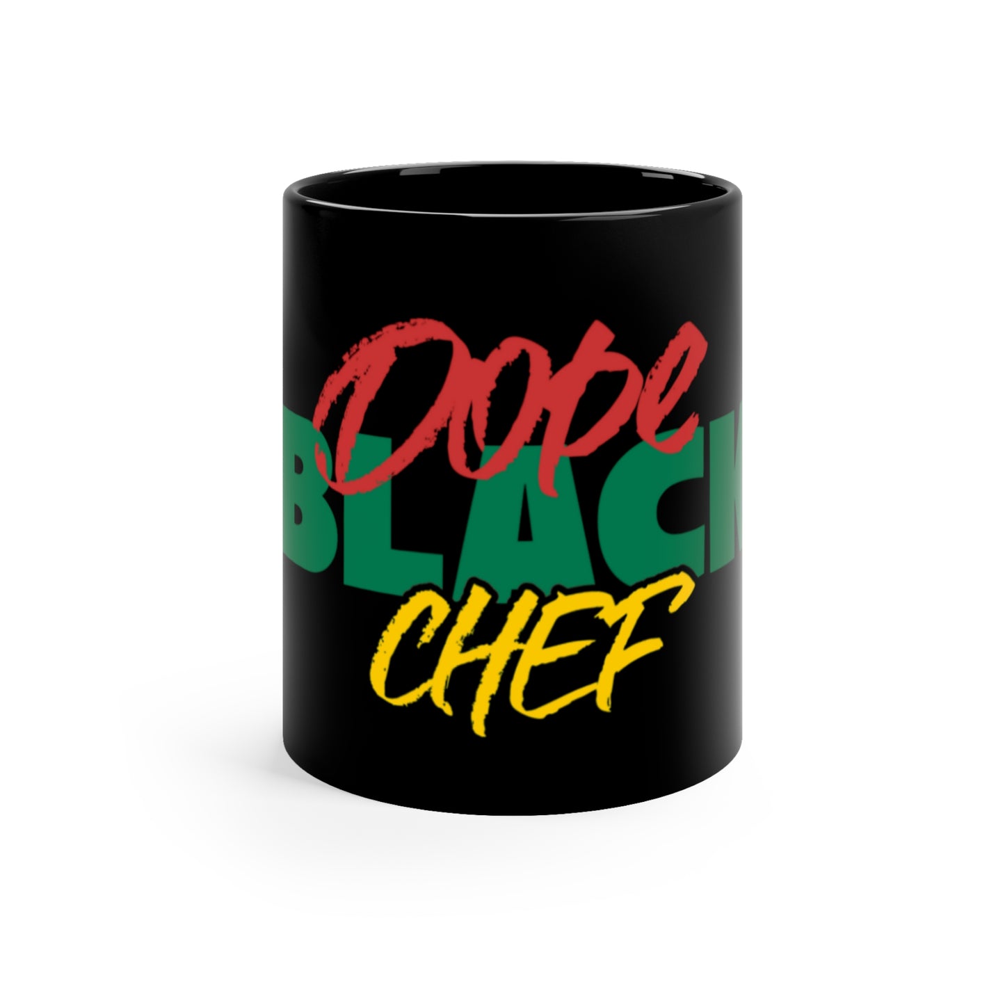 Dope Black Cook Black Ceramic 11Oz Coffee or Tea Mug, Black Foodie Coffee Cup, Chef Pride Cup