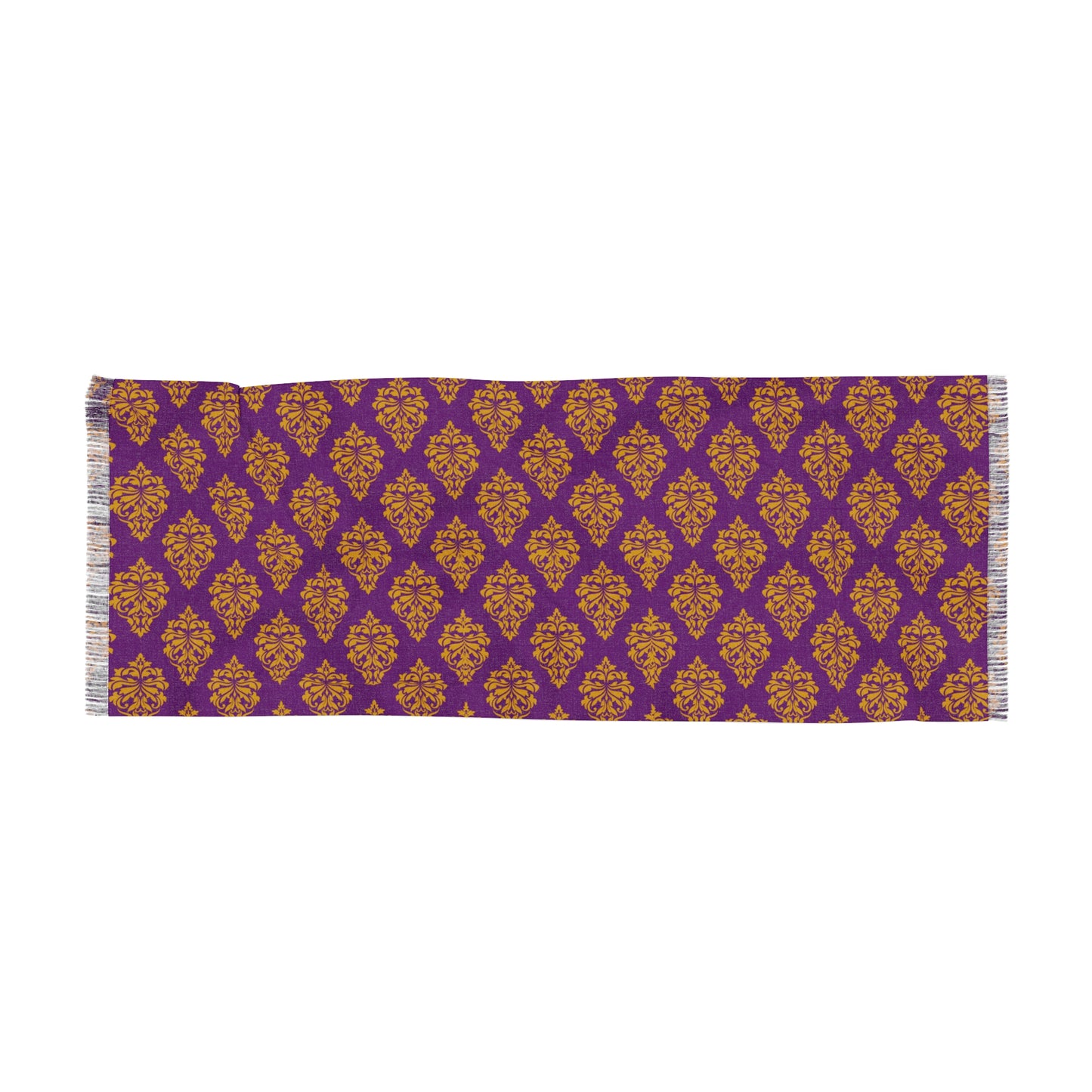 Omega Fraternity Inspired Paisley Scarf - Royal Purple & Gold, Lightweight Polyester for Elegant Style & Versatility