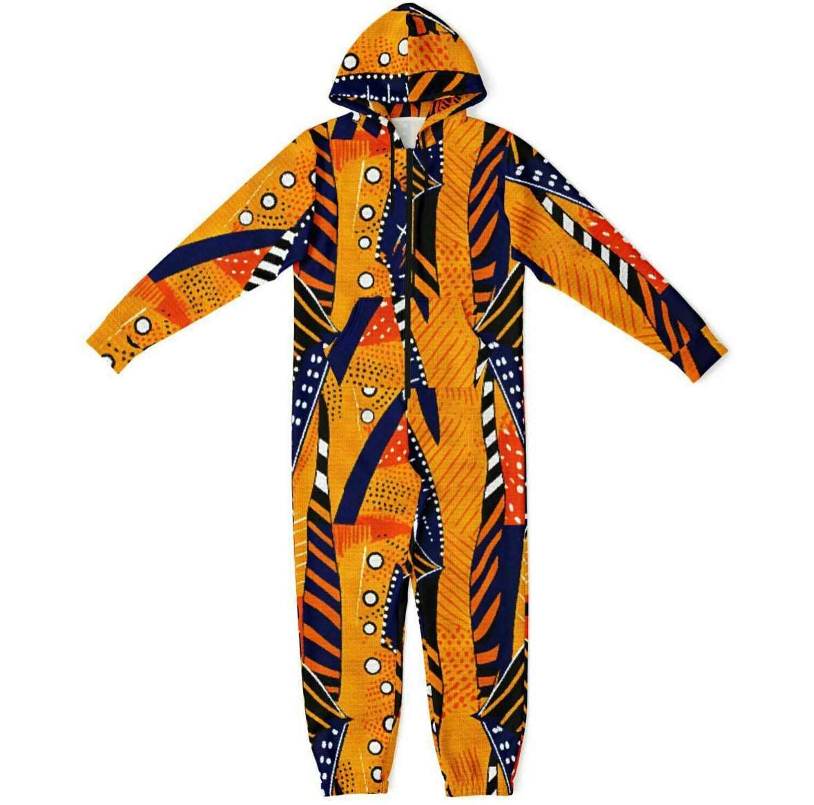 African Print Cozy Jumpsuit, Plus Size Unisex African Print Adult Fashion Onesie