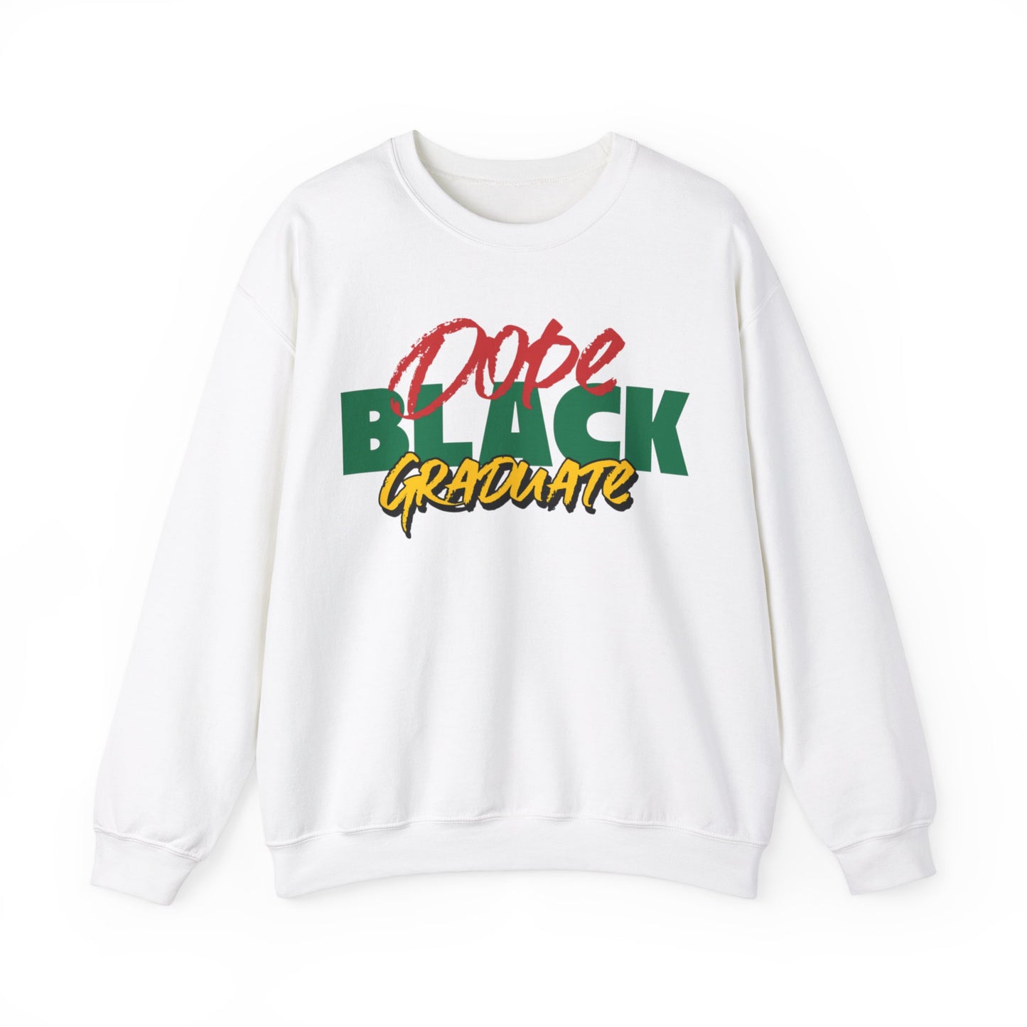 Dope Black Graduate Unisex Crewneck Sweater, Black Educated Human Fall Fashion, Class Of 2024 Sweater