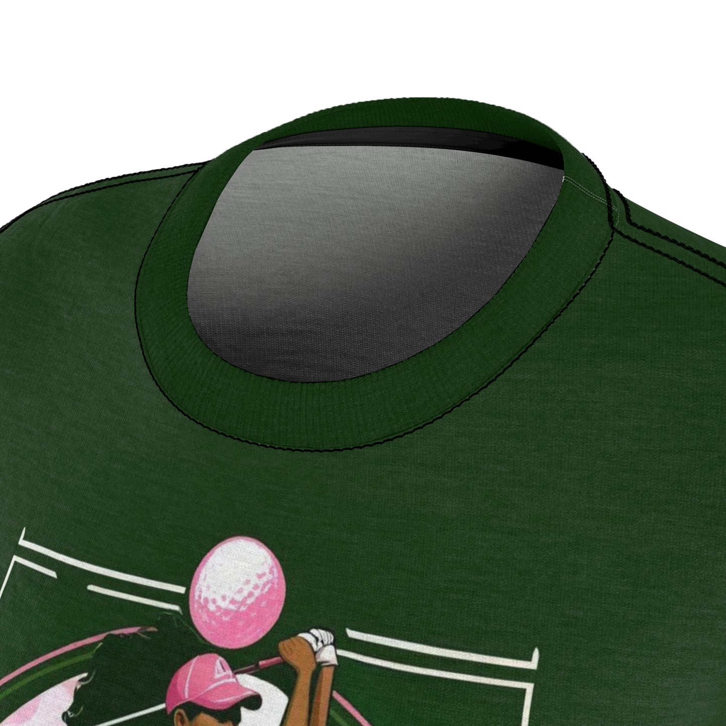 "AKA Pretty Girl Pink & Green Women's Golf Themed T-Shirt, Black Girls Golf Too Collection\