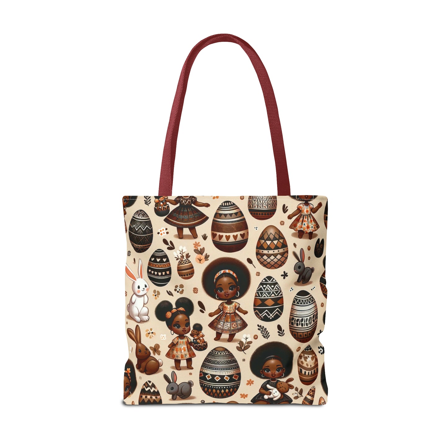 Black Girl Easter Bunny Tote Bags, Easter Bunny Tote, Bunny African Motif Totes