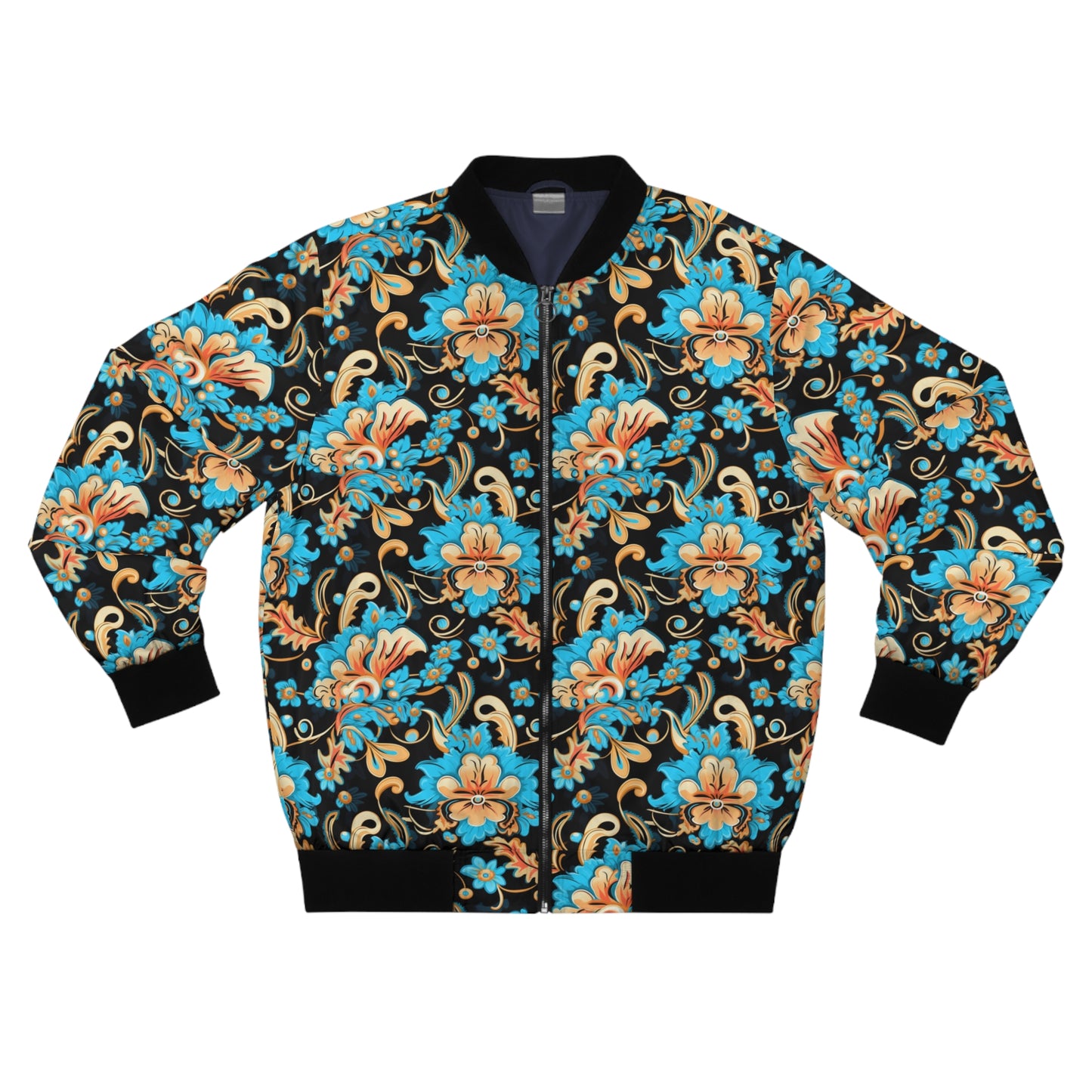 Luxury Streetwear Men's Bomber Jacket, Bold Colorful Pattern