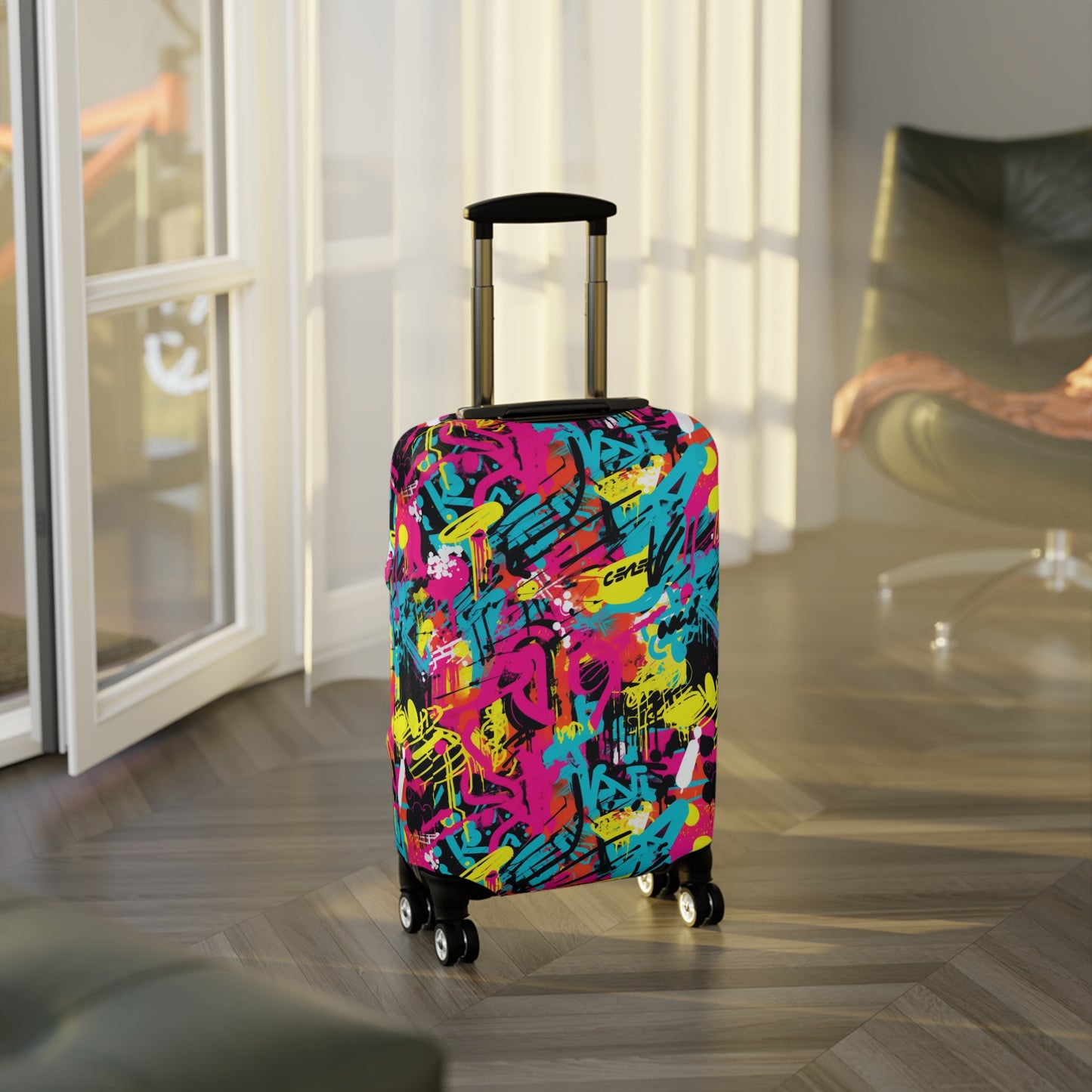 Urban Graffiti Pop ArtLuggage Cover, Street Art Suitcase Luggage Protector For Kids