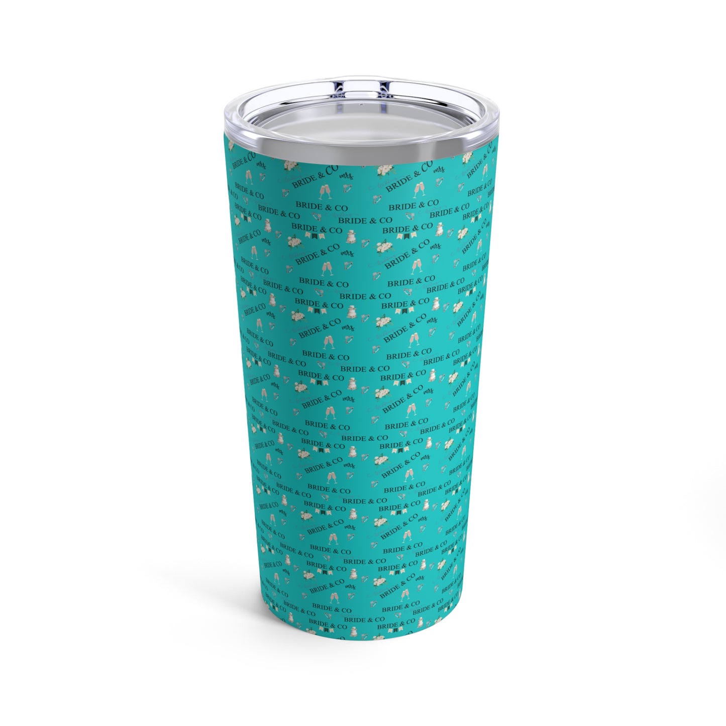 Robins Egg Blue Bride & Co 20oz Stainless Steel Travel Tumbler, Elegant Bride Vacuum-Insulated Reusable Cup