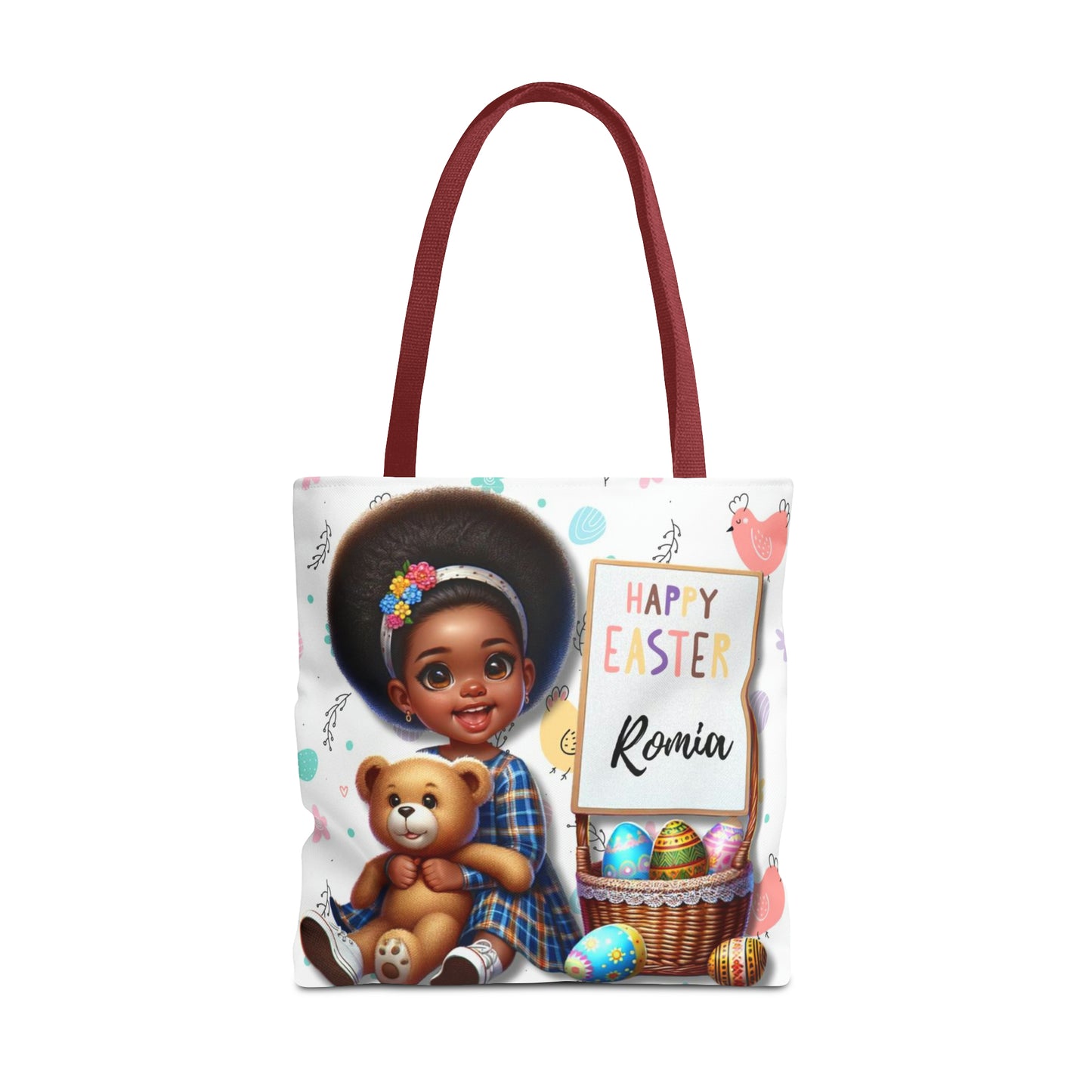 Personalized Easter Tote Bags for Young Black Girls | Customizable & Durable