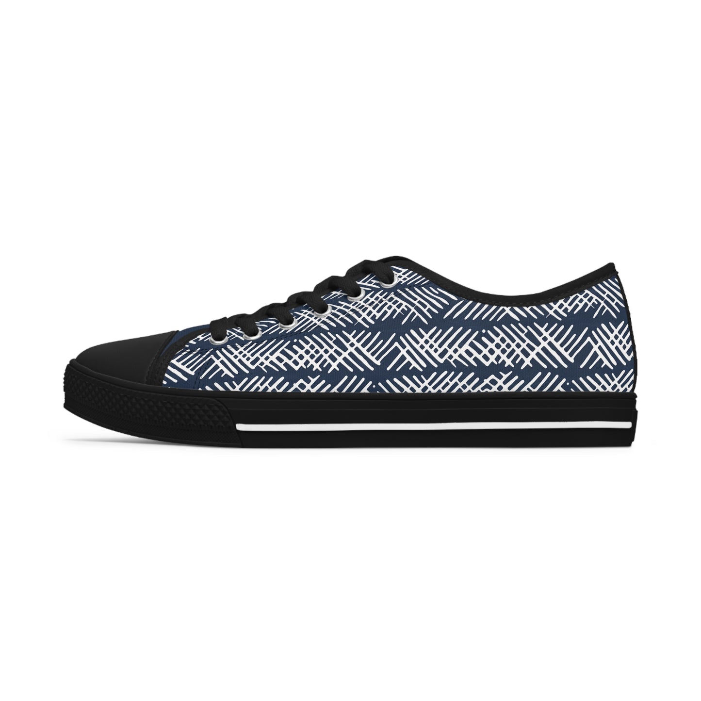 African Mud Cloth Pattern Women's Low Top Shoes,  Tribal Art Low Top Shoes