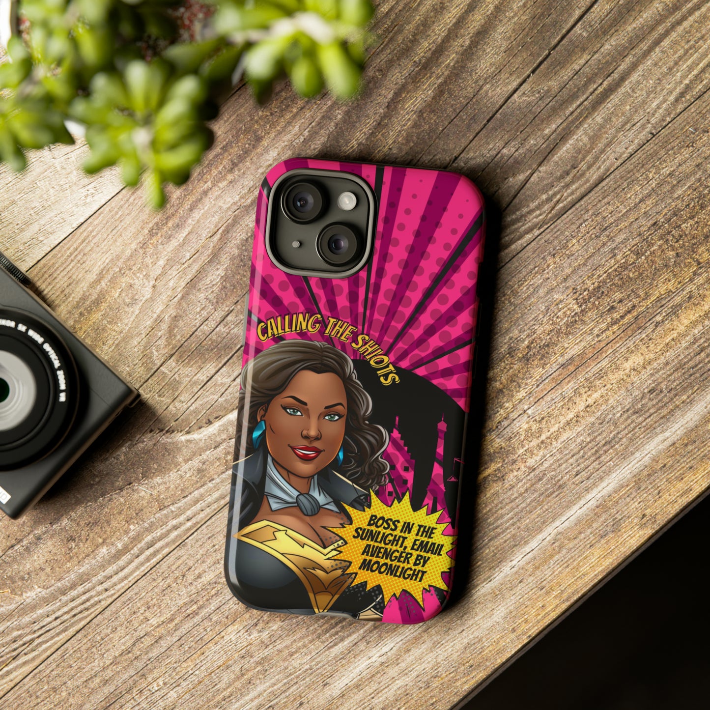 Black Woman Superhero iPhone Comic Book Style Phone Case