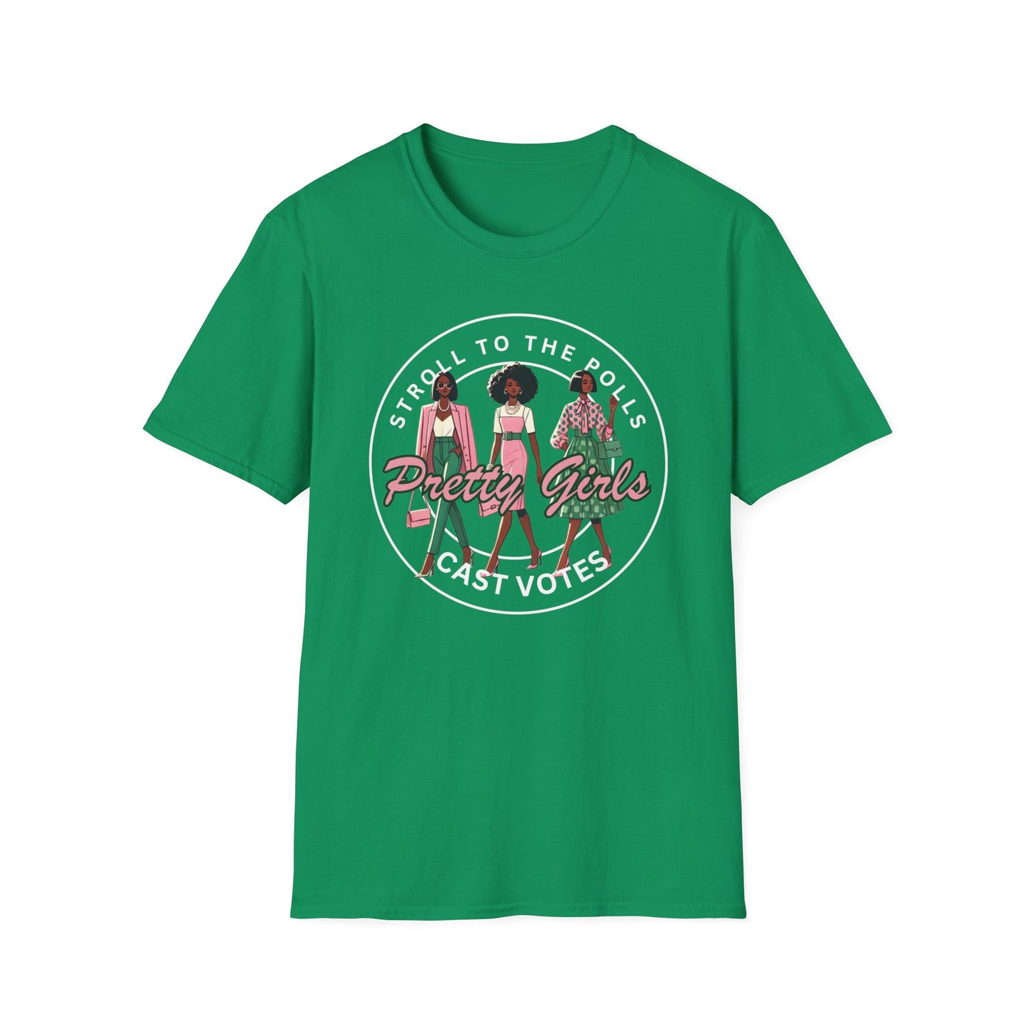 Stroll to the Polls Pretty Girls Cast Votes T-Shirt, AKA Voting Election Apparel