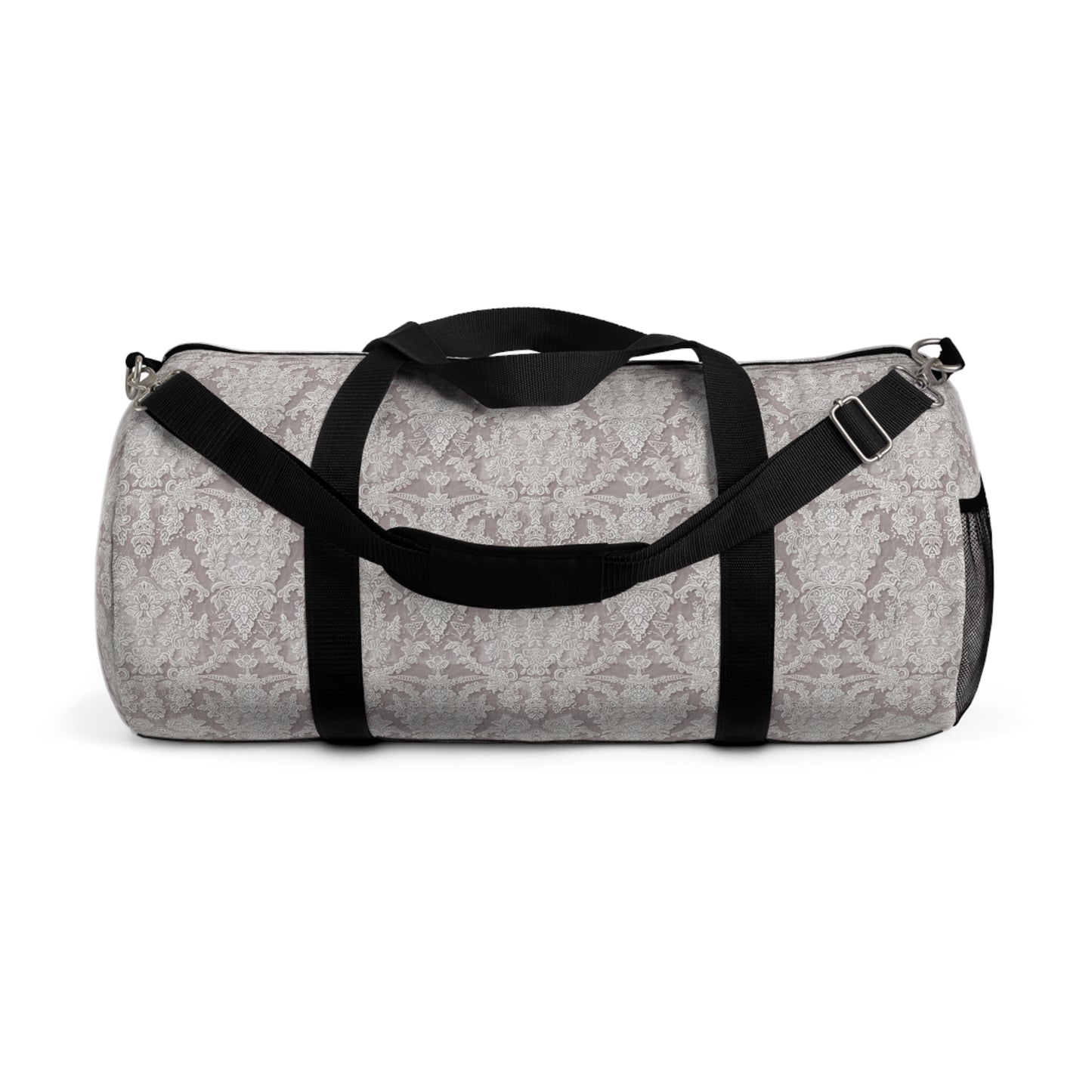 Chic Bridal Lace-Print Duffel Bag, Bridal Shower Gift, Feminine Lace Print Travel Bag