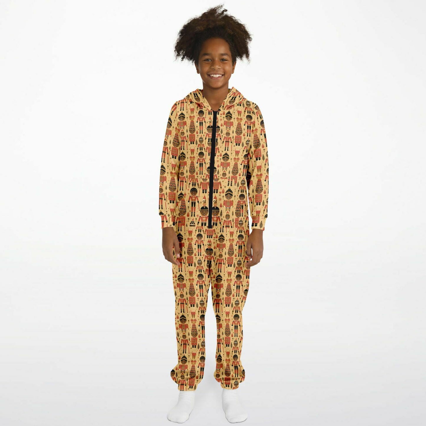 Black Nutcracker Youth Size 9-18 Christmas Print Jumpsuit | Matching Family Nutcracker Print Pajamas