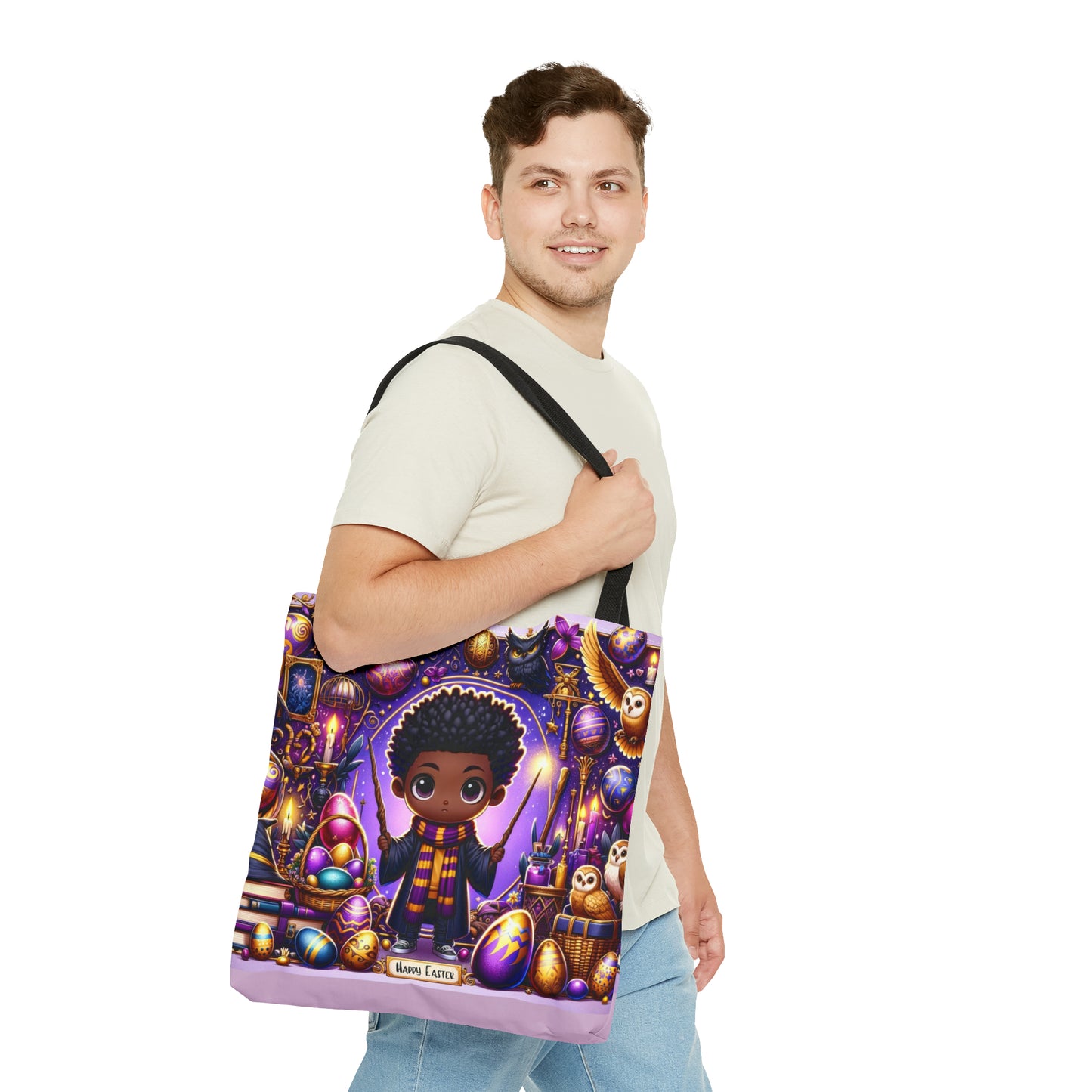 Easter Tote Bag for Wizardry Fans, AfroCentric Easter Bag, Easter Fantasy Wizardry Tote Bag,