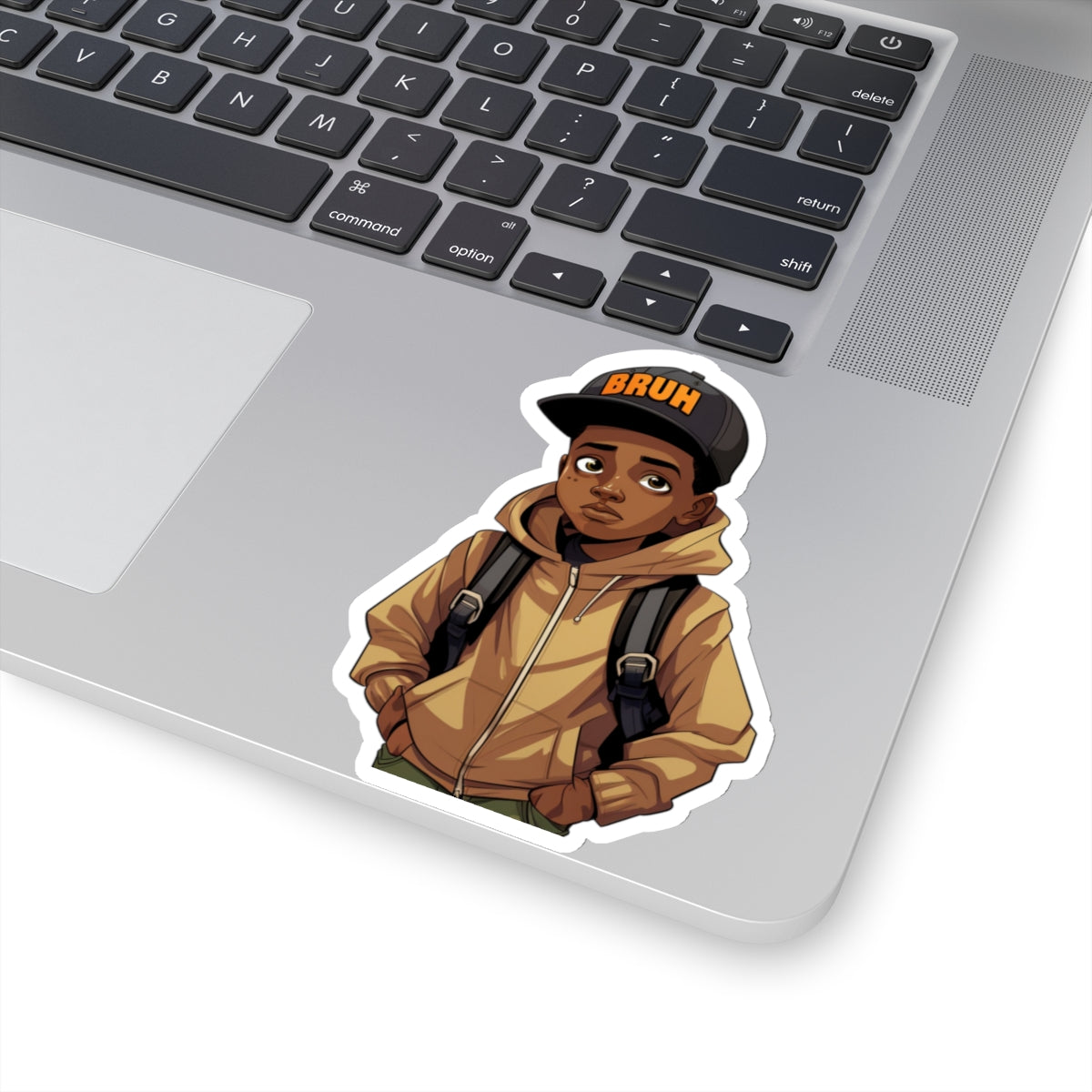 Black Boy Joy 'Bruh' Hat Sticker, Bruh Hat Design, Bruh Sticker