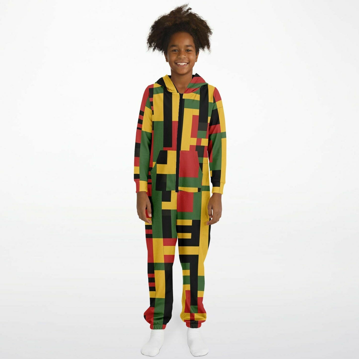 Youth & Teens Unisex African Print Kente Cloth Print Jumpsuit