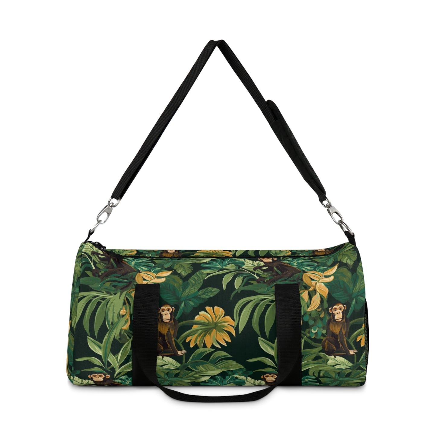 Jungle Safari Duffle Bag, Exotic Animals, Green Leaves, Monkey's Children's Overnight Bag