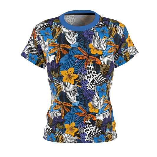 Safari Floral Women's T-Shirt, Tropical and Animal Print Fashion