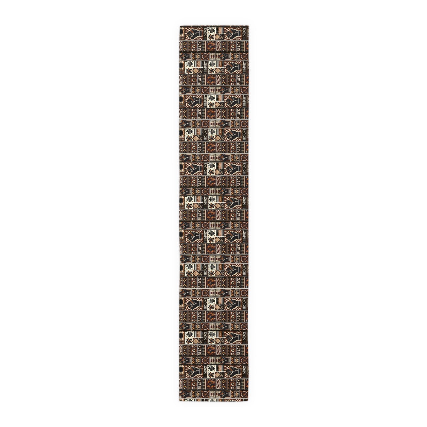 Black History Pattern Table Runner, African American Heritage Table Cloth