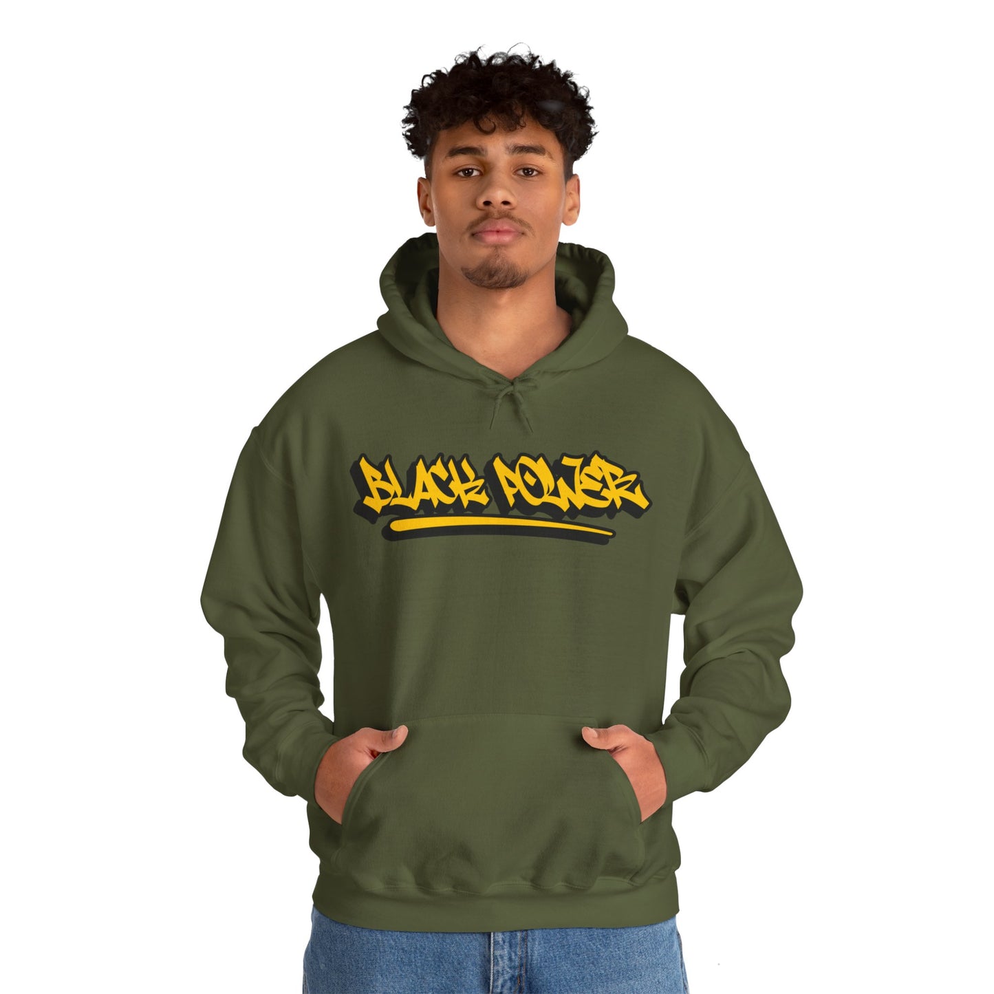 Black Power Graffiti Text Unisex Hoodie, Black & Proud Hoodie