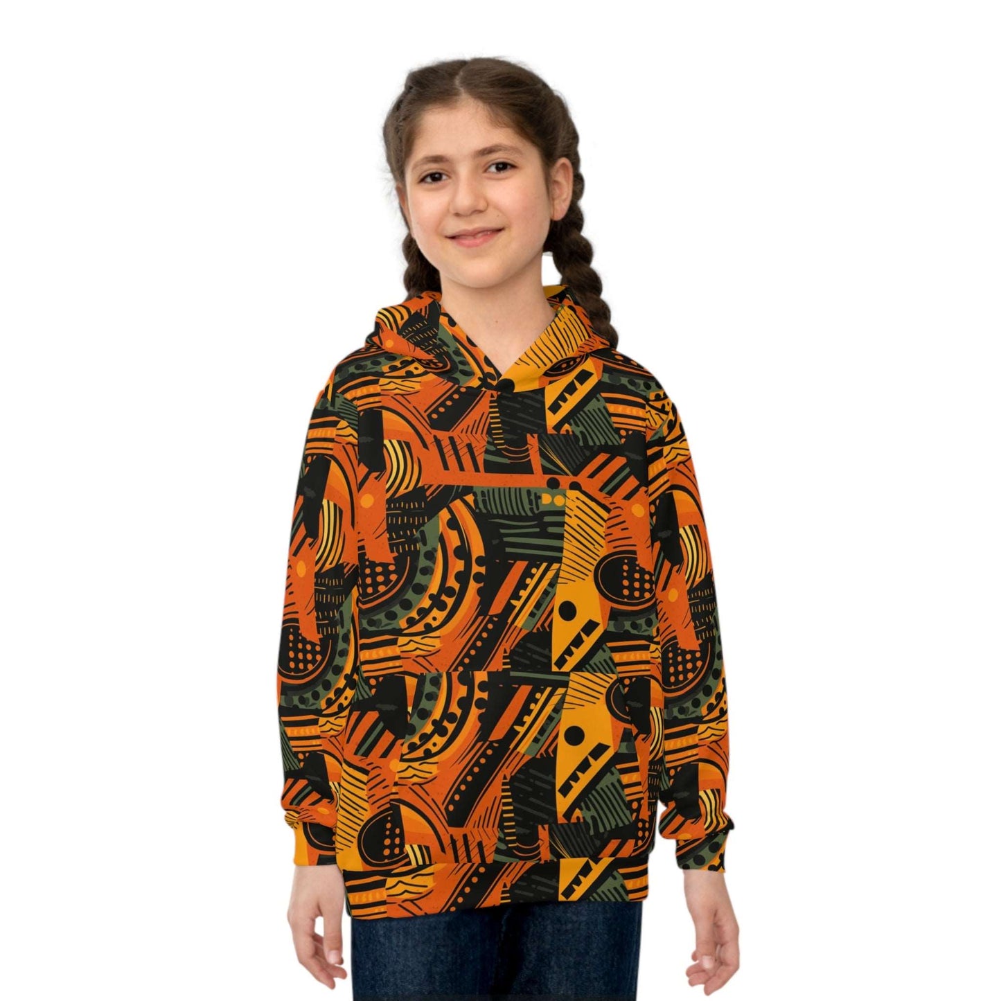 African Ankara Print Children's Hoodie, Cultural Clothing Sweater For Children