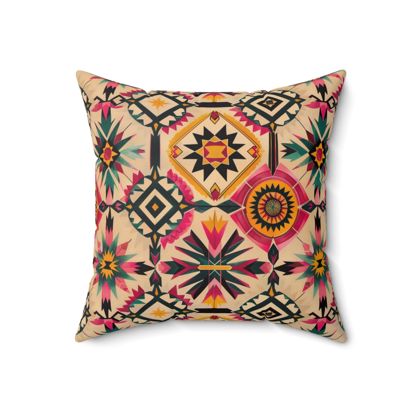 Ethnic Geometric Tribal Throw Pillow, Earth Tone Decorative Pillow