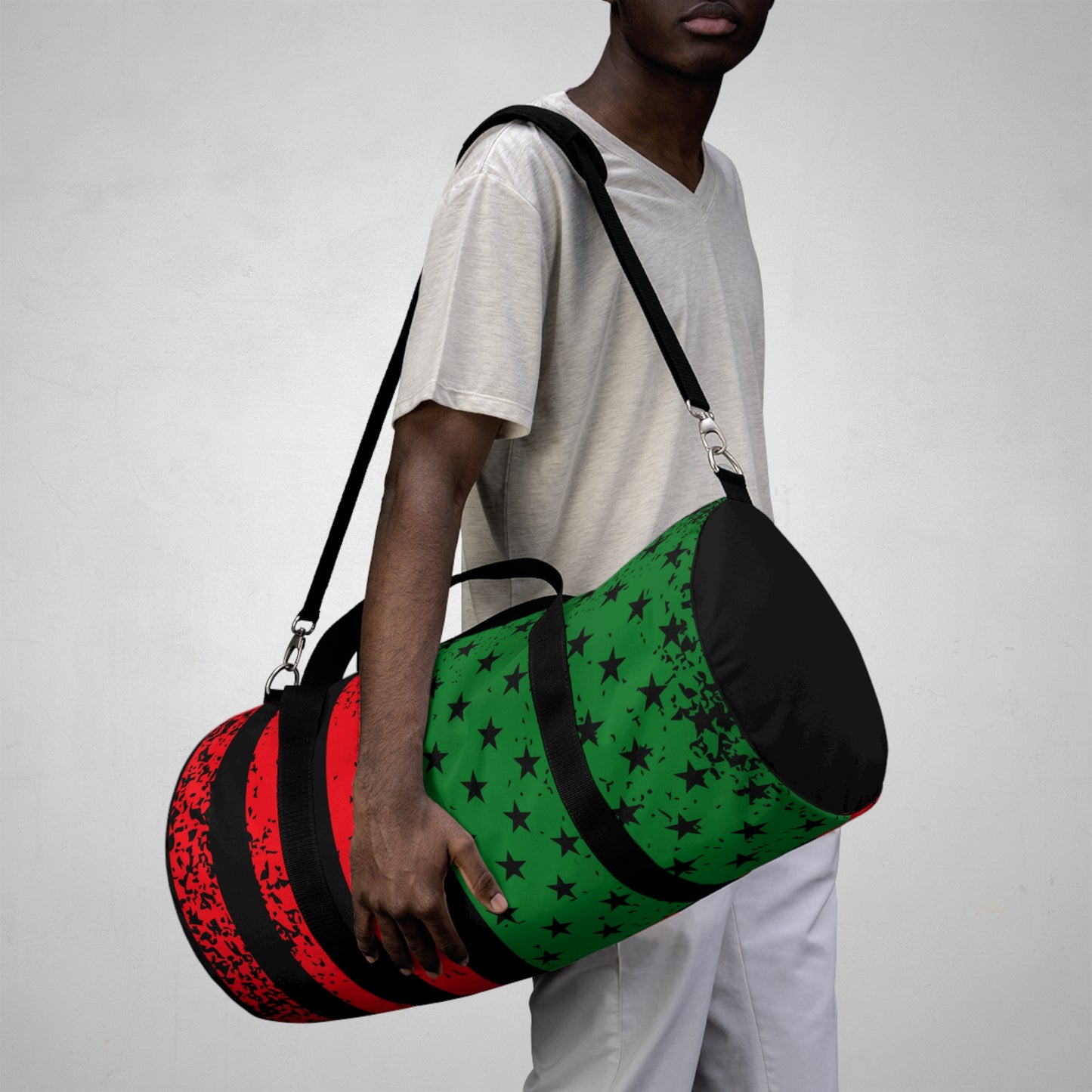 Black American Flag, Pan African Flag Duffel Bag, Garvey Pan African Flag Gym Bag