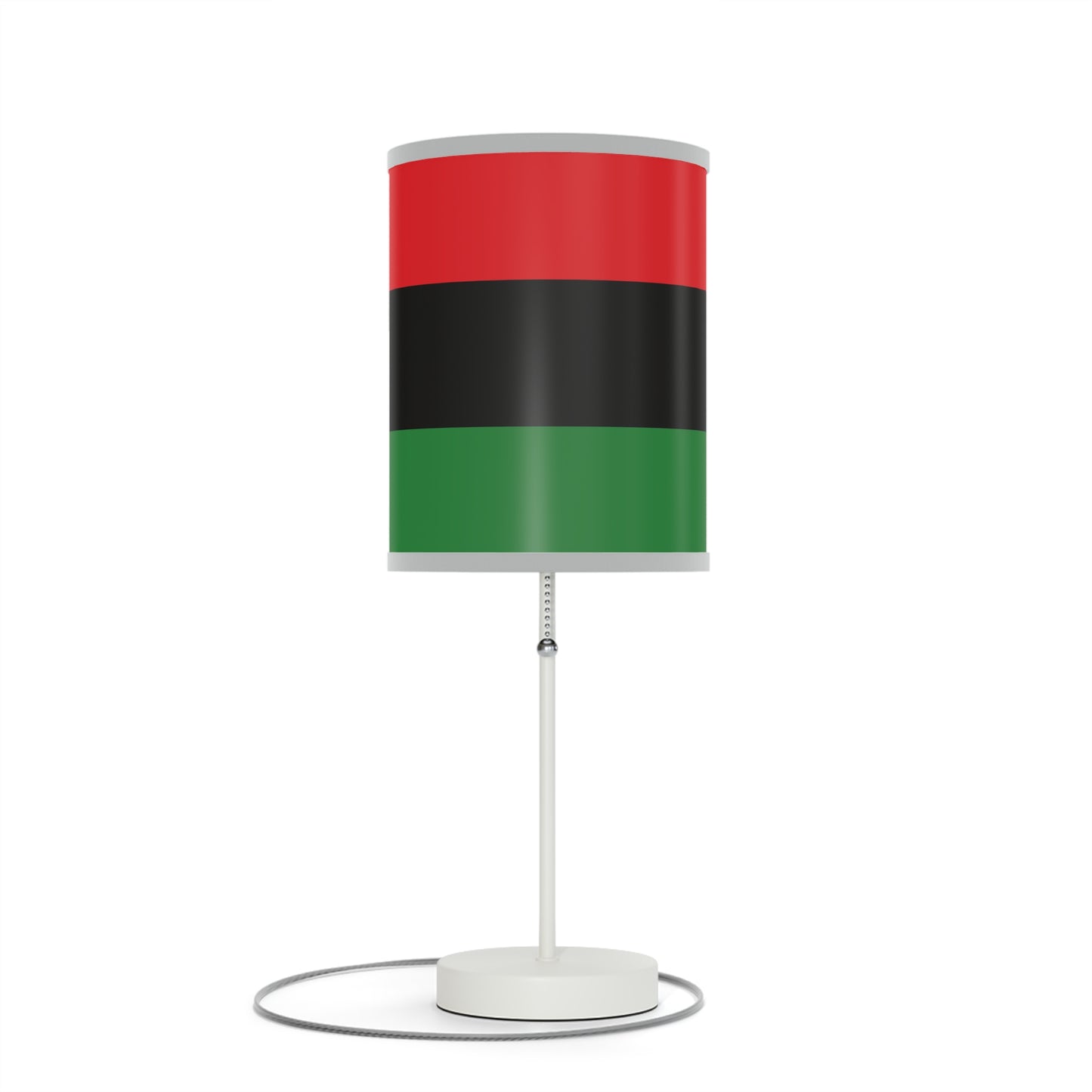 Red Black and Green Pan African Flag Lamp on a Stand, US|CA plug