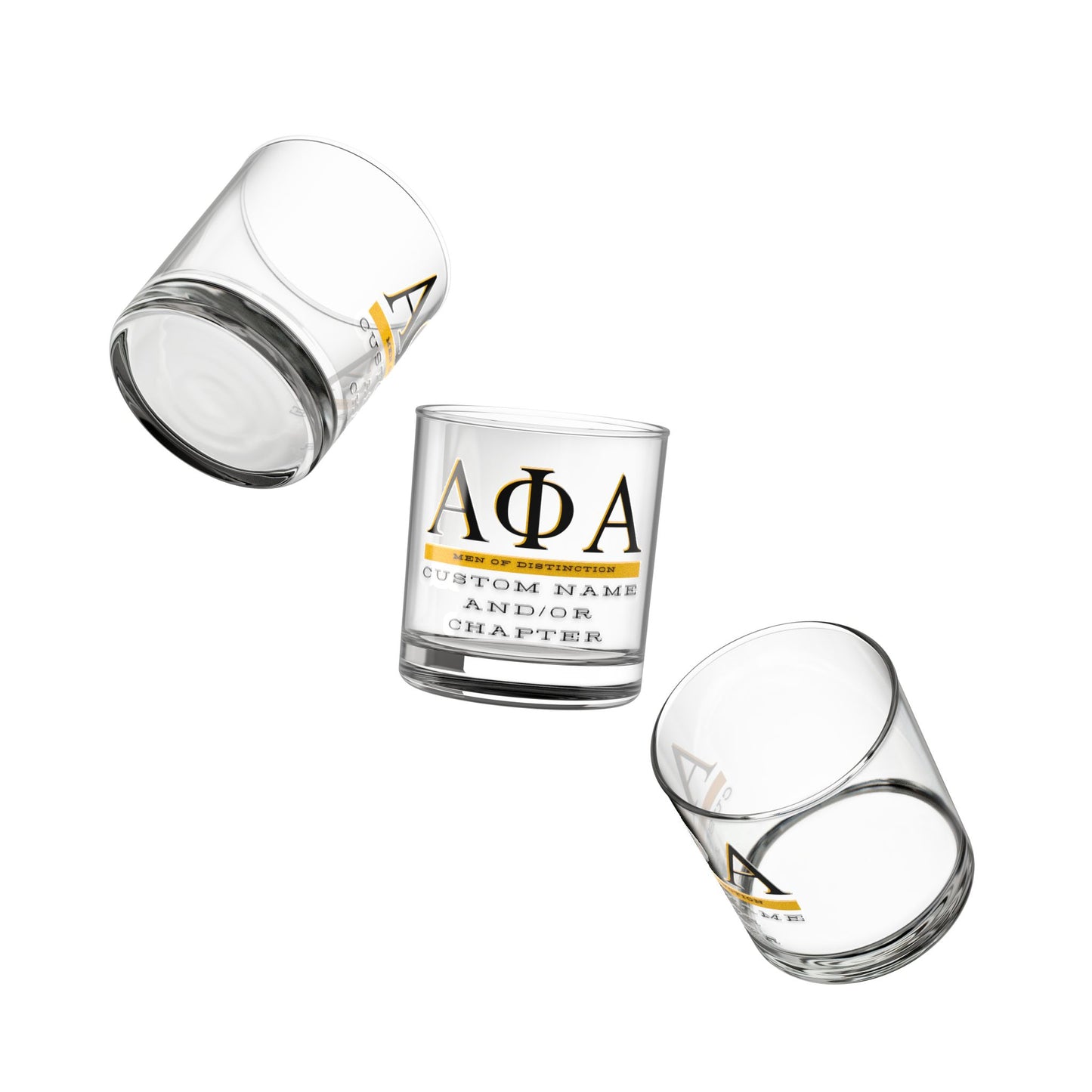 Custom Alpha Phi Alpha Whiskey Glasses - Personalized Fraternity Gift