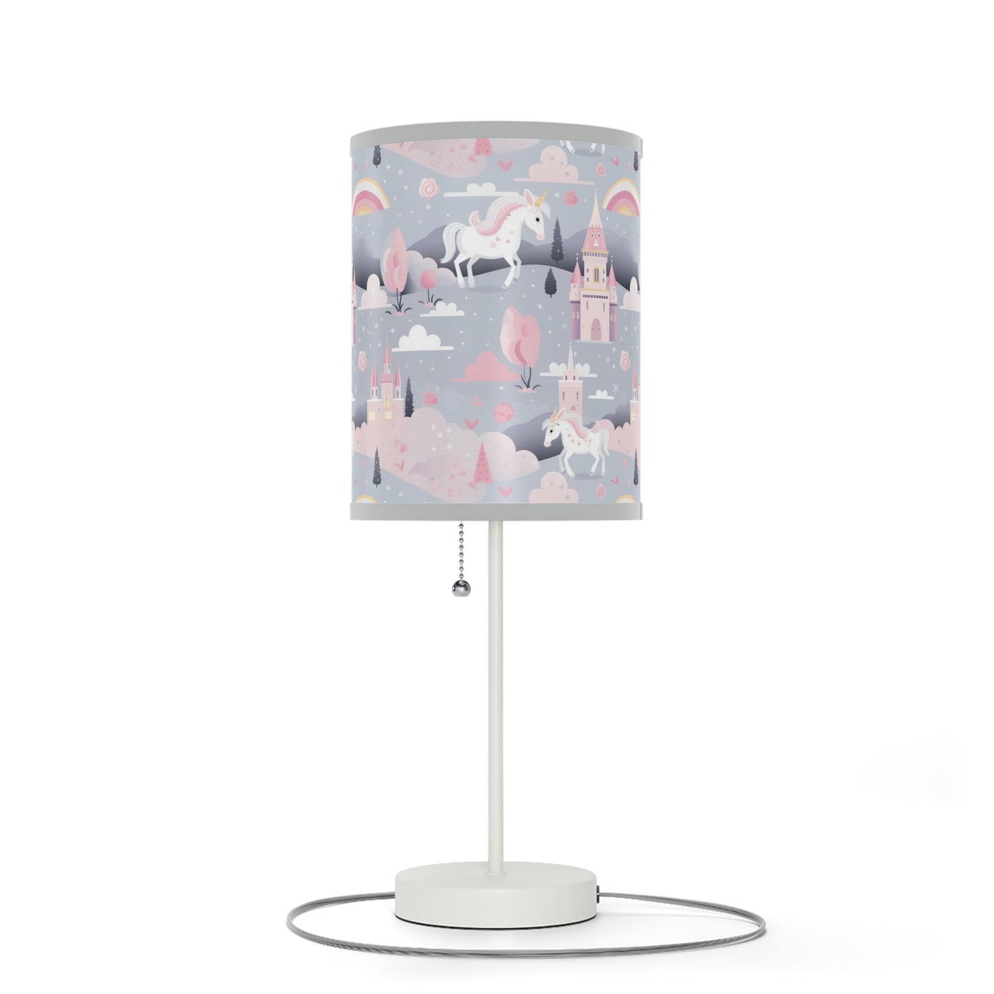 Princess Castle Nursery Table Lamp, Unicorn and Starlight Design, Girls' Room Decor Lighting