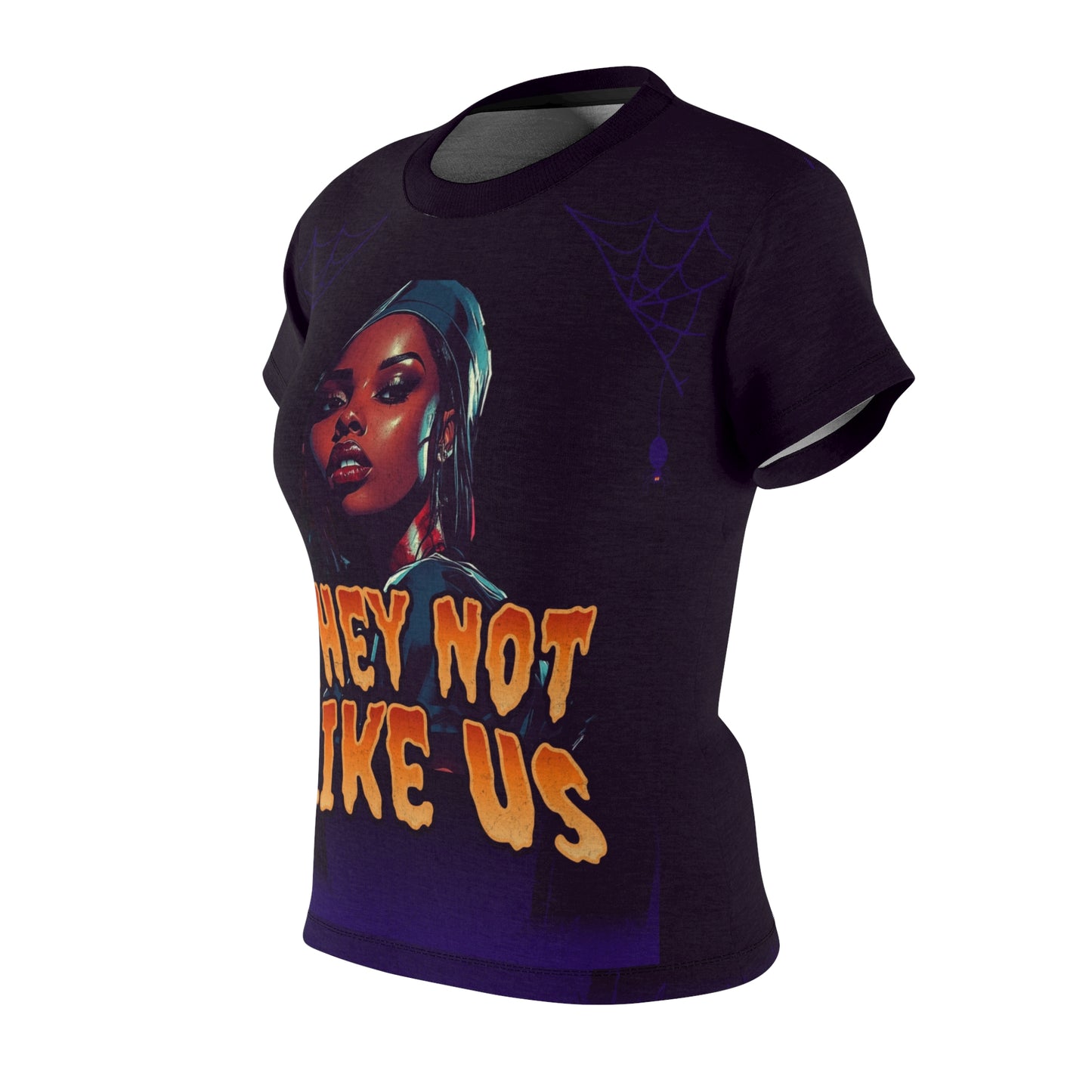 Nurse Themed Halloween Top, Black Nurse Spooky Season Tee, Festive Cut & Sew T-Shirt