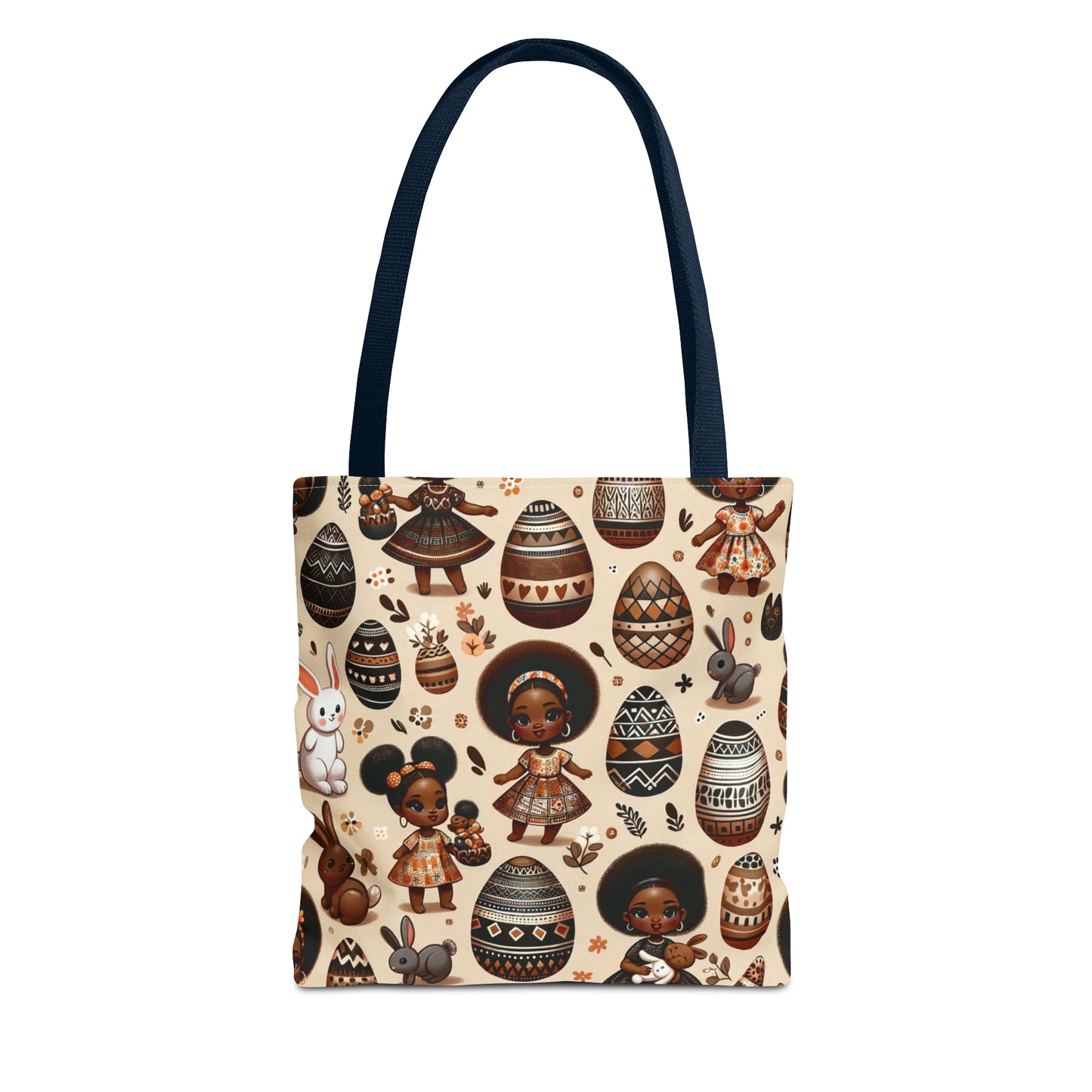 Black Girl Easter Bunny Tote Bags, Easter Bunny Tote, Bunny African Motif Totes