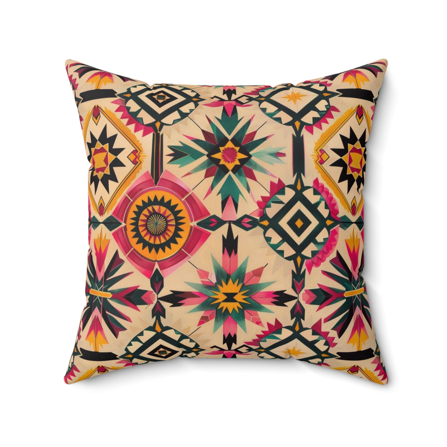 Ethnic Geometric Tribal Throw Pillow, Earth Tone Decorative Pillow