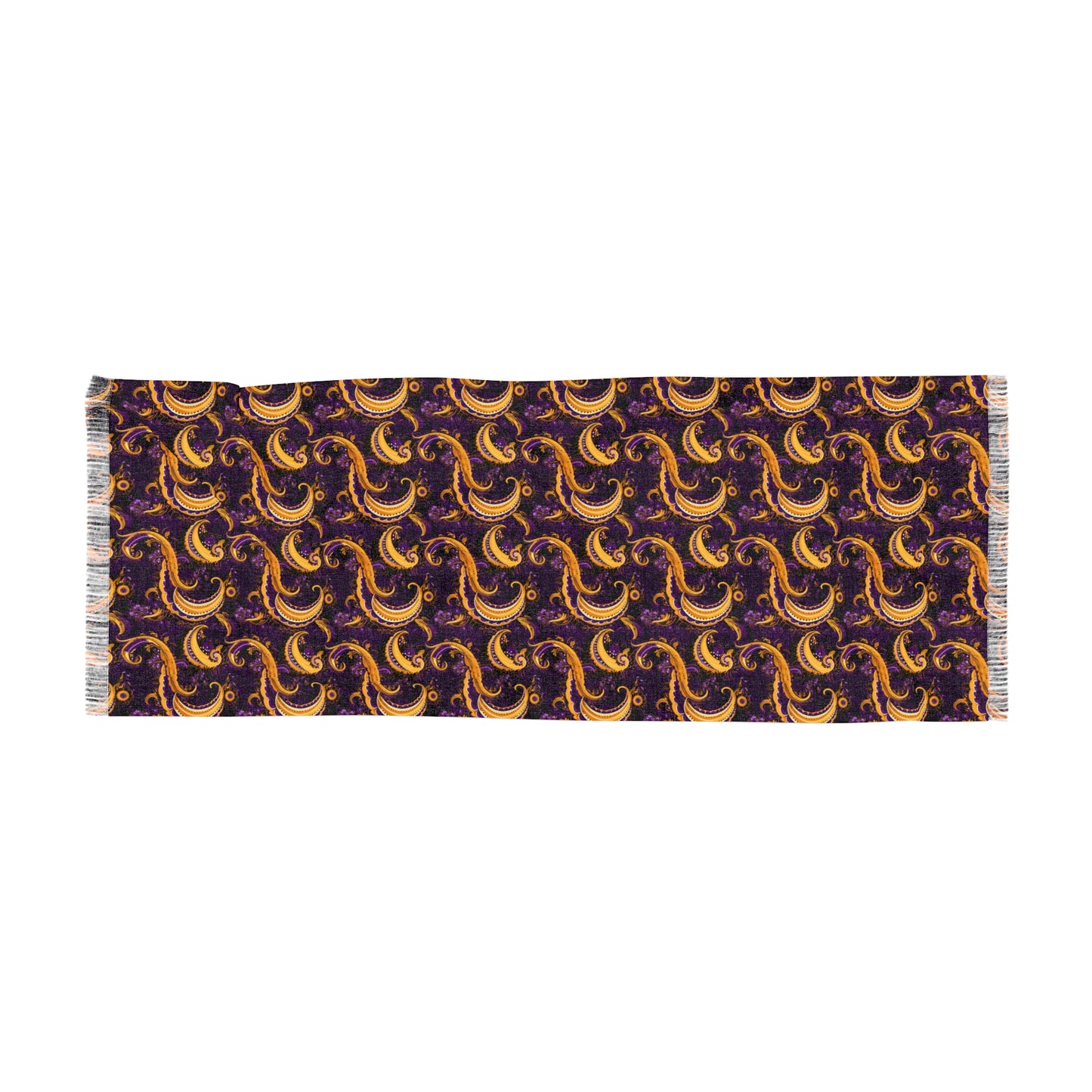 Lakers Inspired Purple and Gold Paisley Print Scarf, Game Day Fashion For Los Angeles Basketball Fans