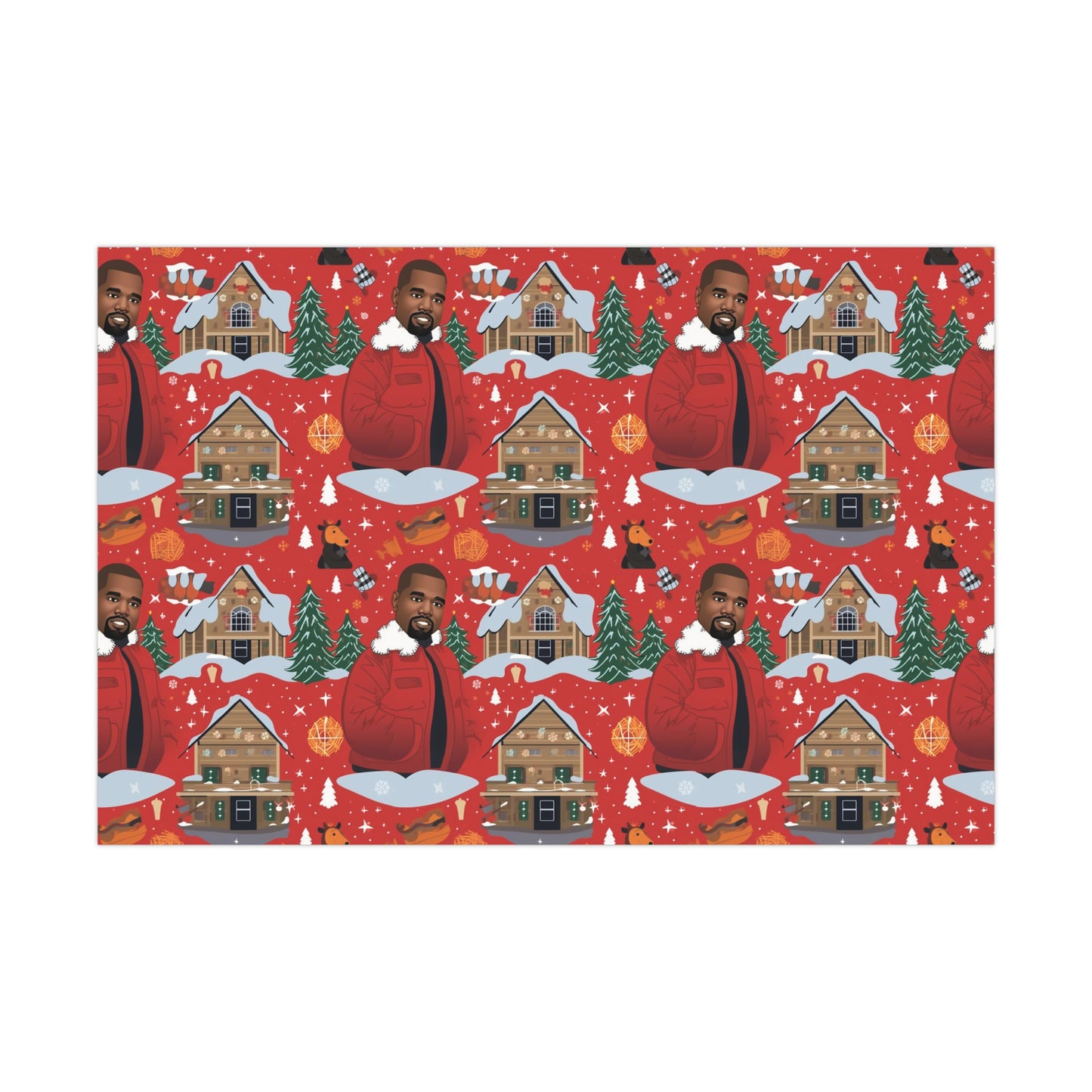 Christmas Kanye West Cartoon Wrapping Paper