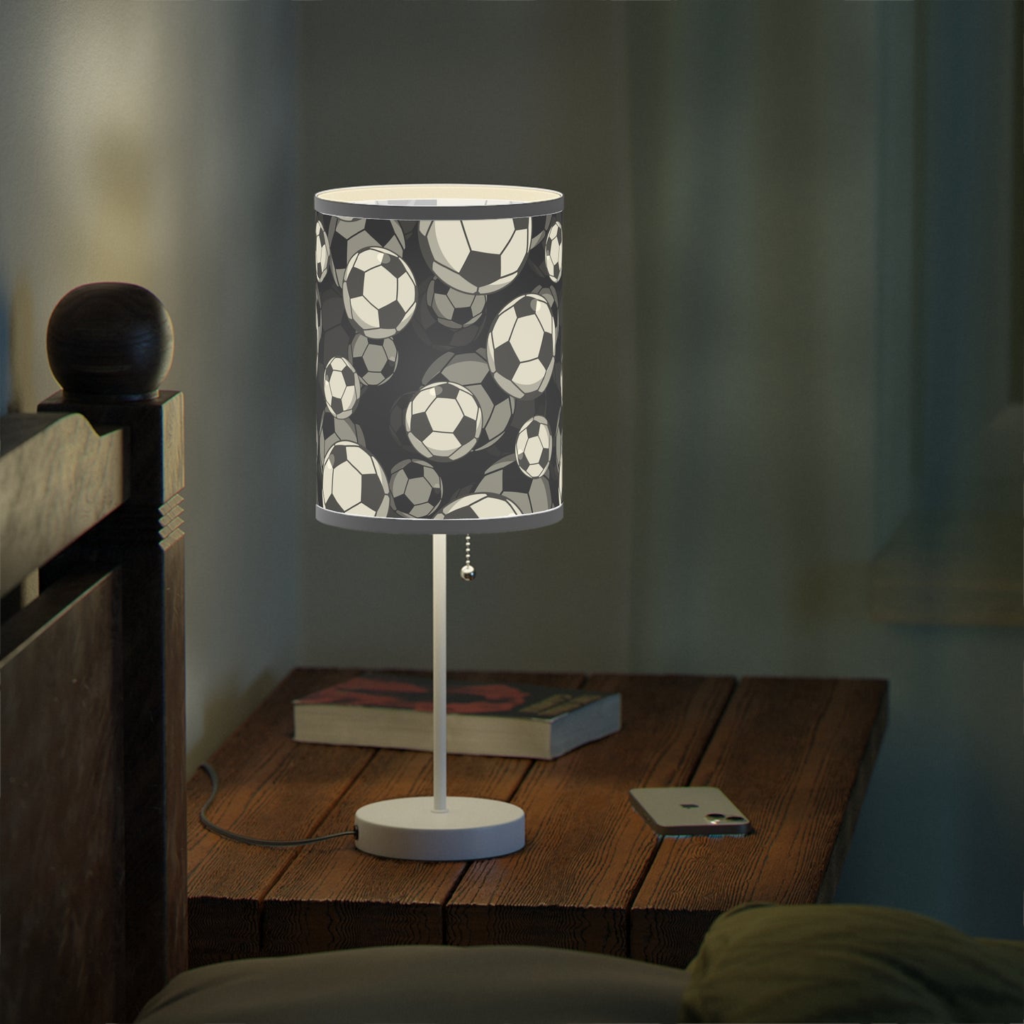 Soccer Fan Table Lamp, Soccer Player Merch, 3D Soccer Lamp Shade, Sports Player Gift - Free Shipping