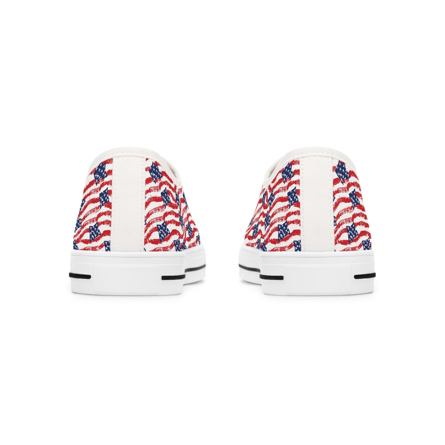 American Flag Print Women's Low Top Sneakers, Independence Day Sneakers