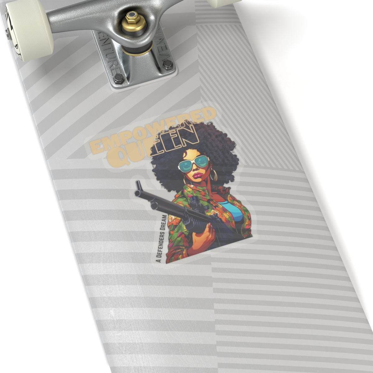 Empowered Black Queen Vinyl Sticker - Bold Pro-2A, Feminist Decor, Self-Defense Advocacy, Glossy Finish, Indoor Use