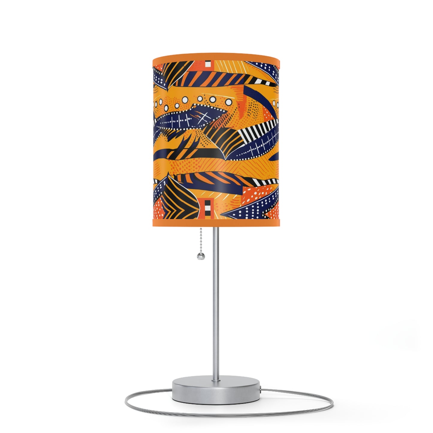 African Kente Print Table Lamp, Multicolor Mudcloth Design Lighting