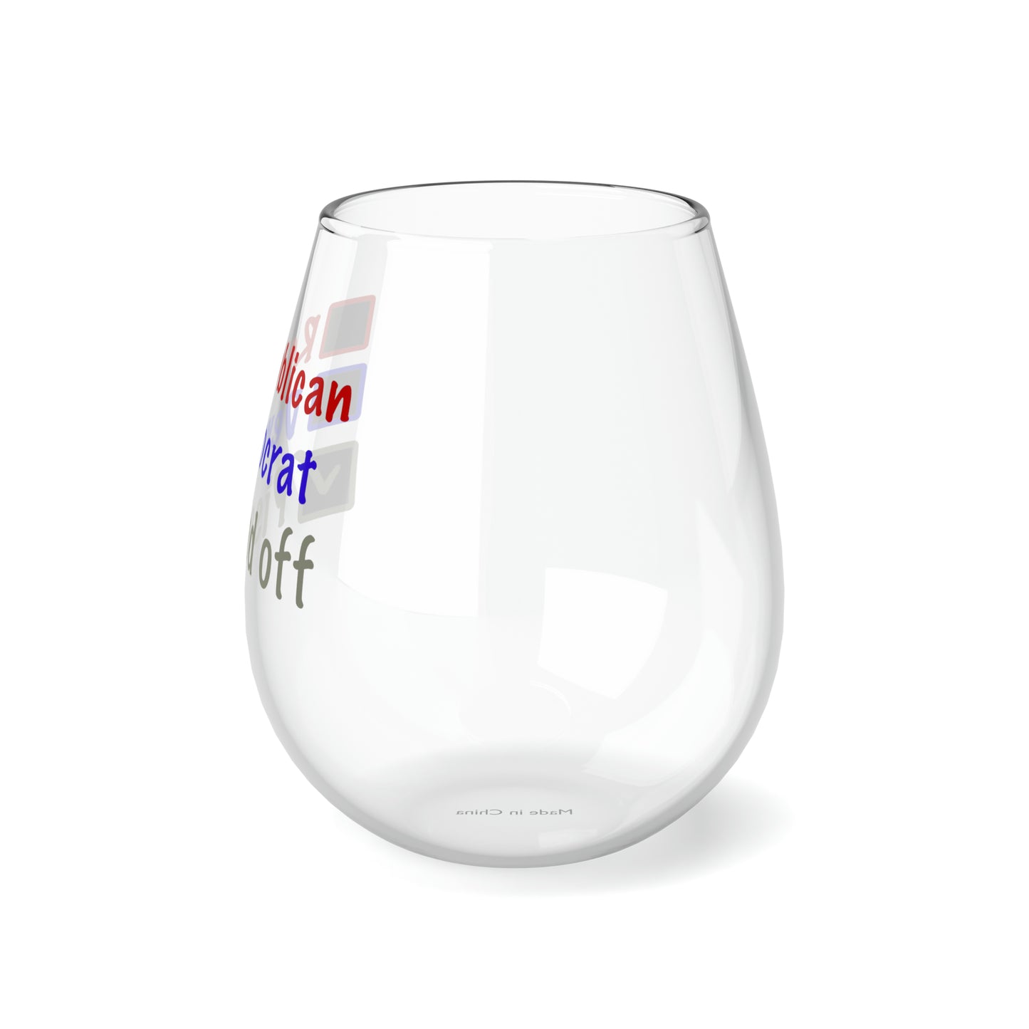 Forget Them Both Political Stemless Wine Glass, Republican Not Wine Glass, Democrat Not, Election 2024