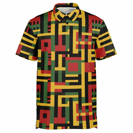 African Kente Cloth Print Men's Golfing Polo Shirt