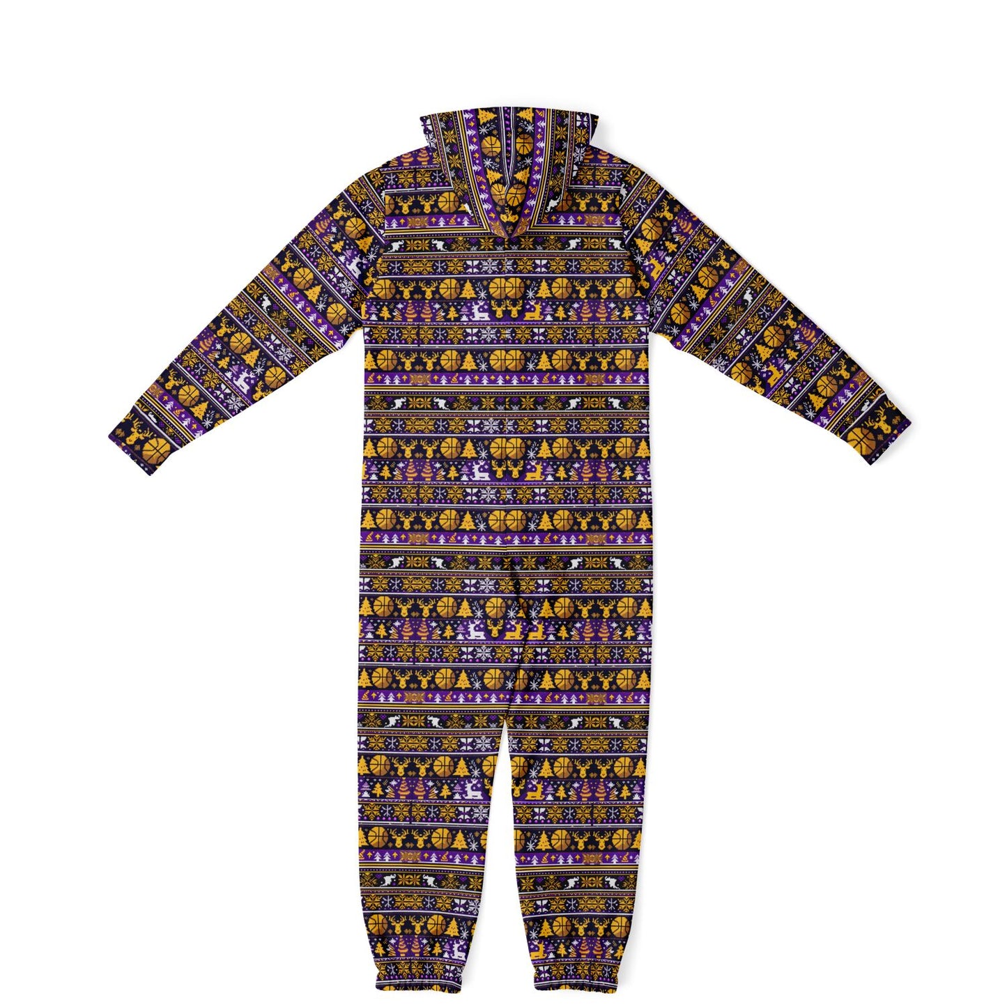 Laker Fan Unisex Holiday Ugly Sweater Adult Jumpsuit | Adult Holiday Onesie | Plus Size Christmas Jumpsuits - Ships Free