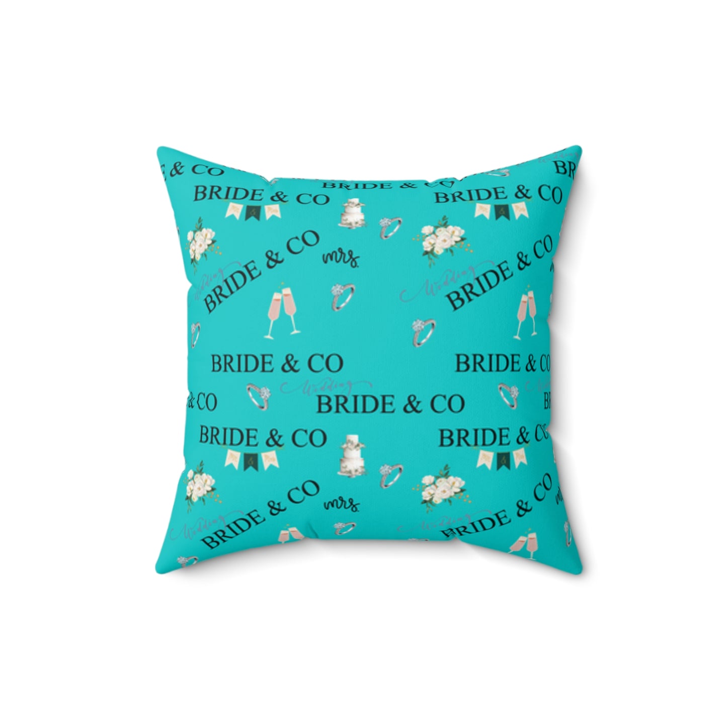 Tiffany Robins Egg Blue Square Throw Pillow, Matching Bridal Shower Tiffany Blue Home Decor