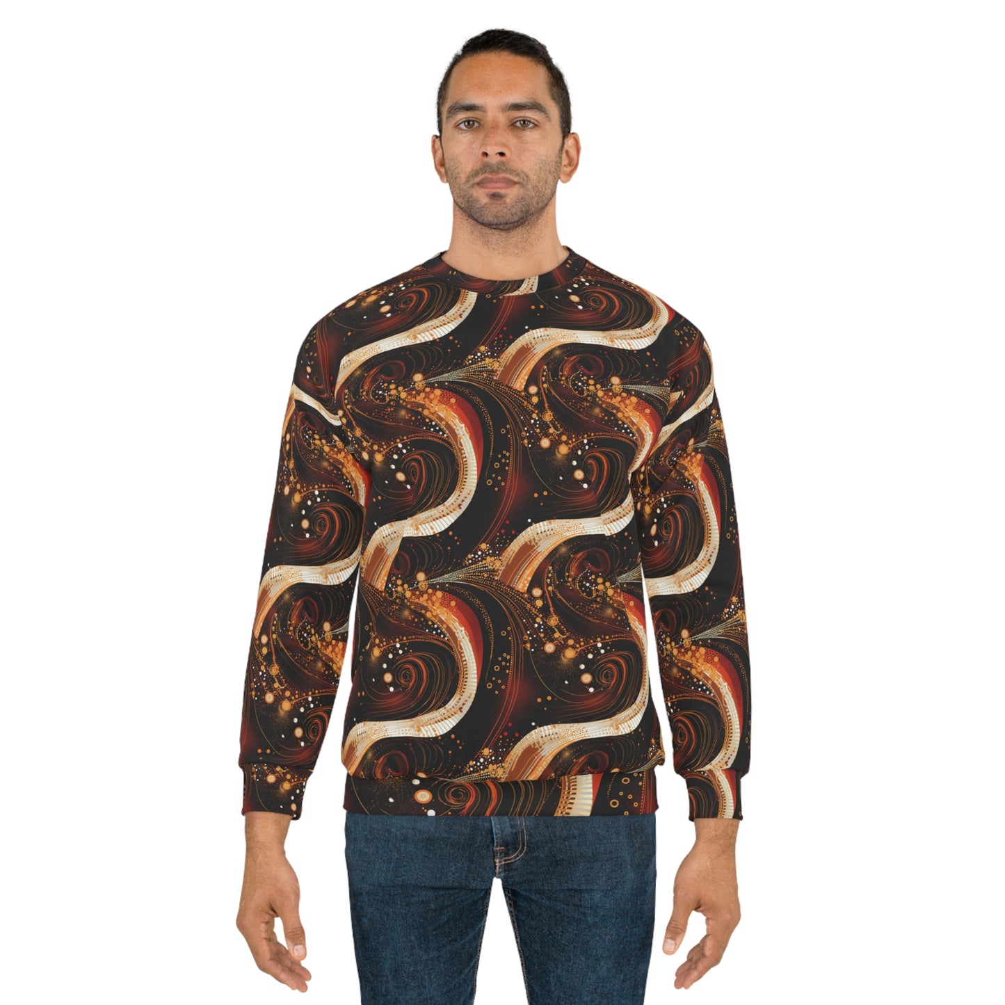 Black & Gold African Print Unisex Abstract Print Sweatshirt