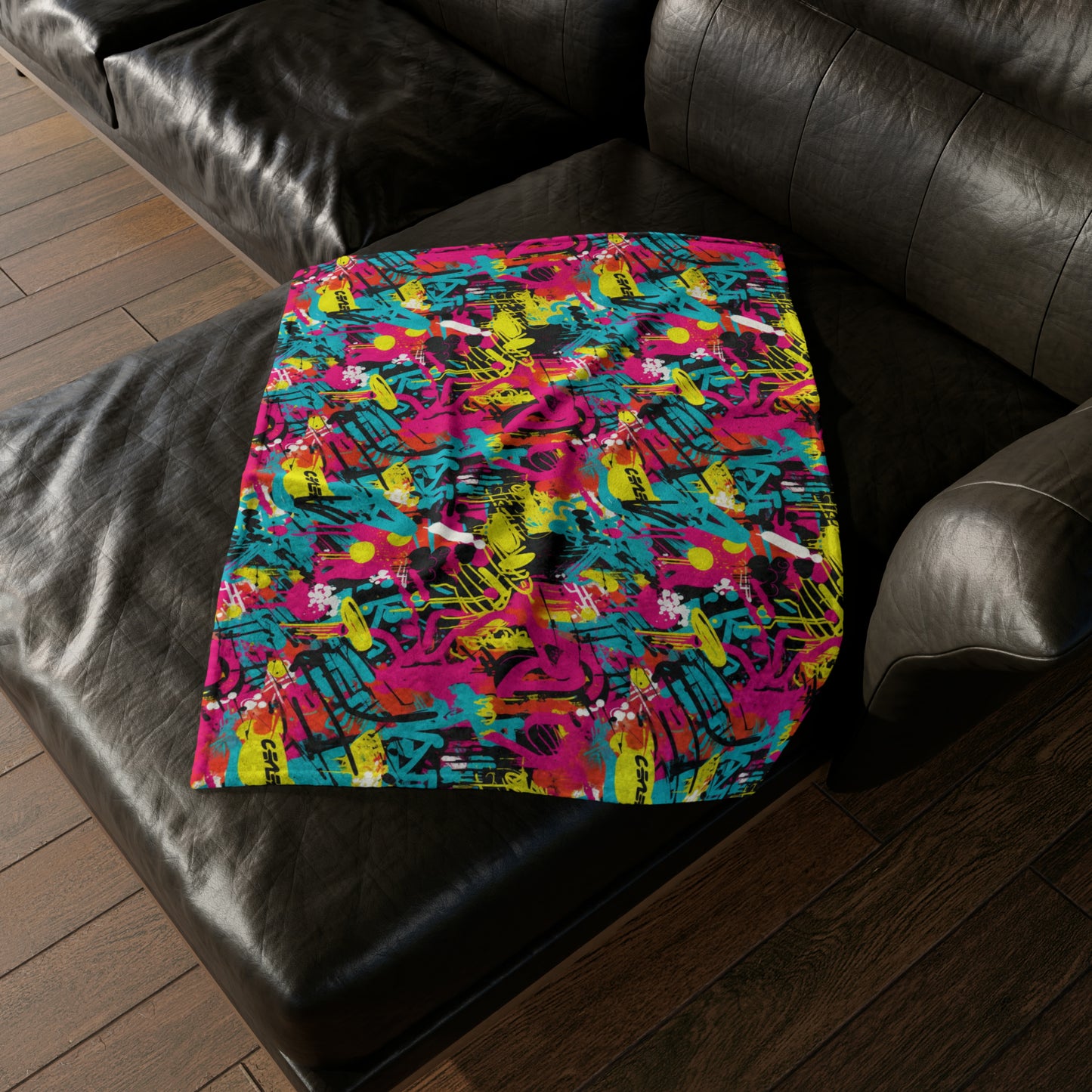 Spray Paint Graffiti Style Throw Cover, Urban Street Art Bed Cover