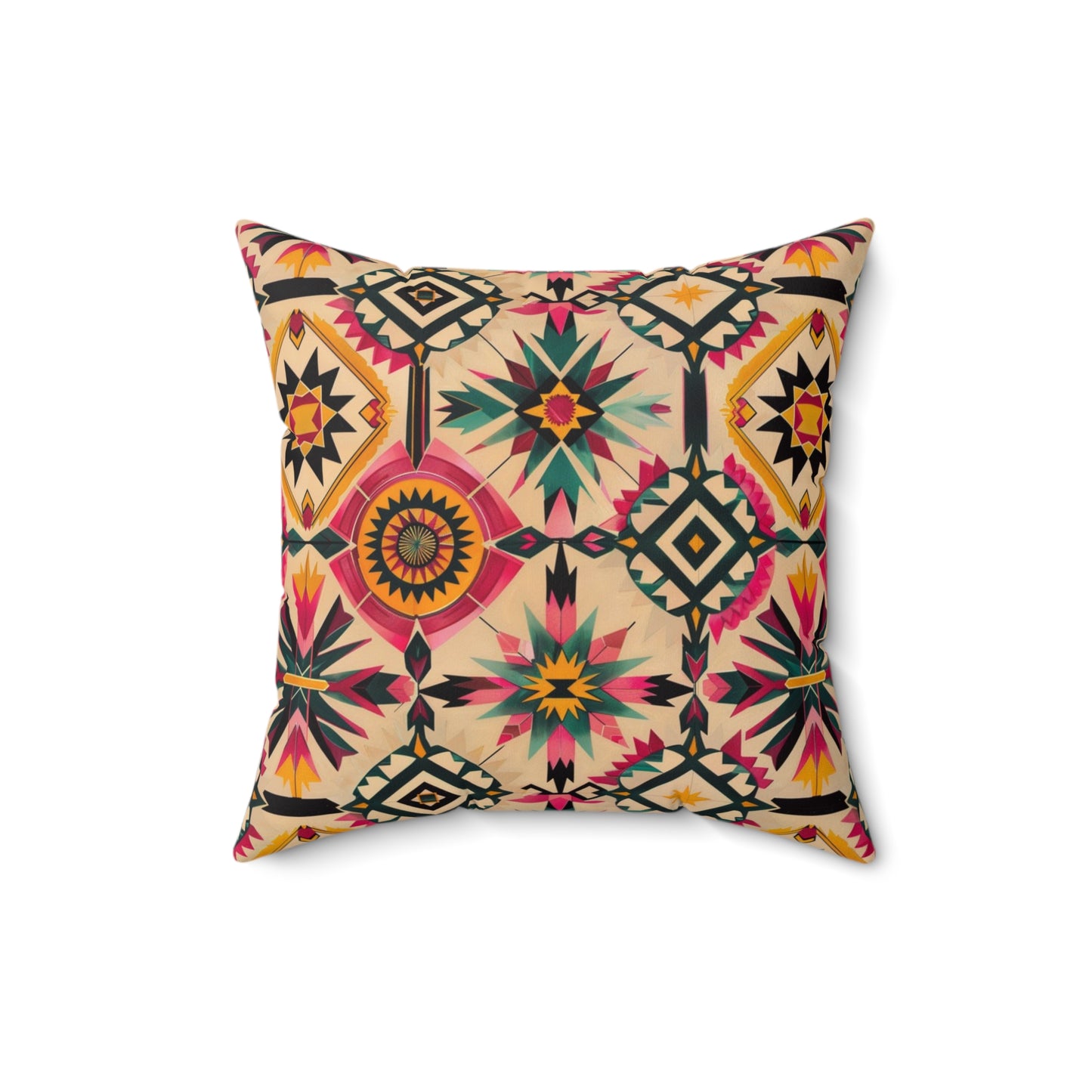 Ethnic Geometric Tribal Throw Pillow, Earth Tone Decorative Pillow