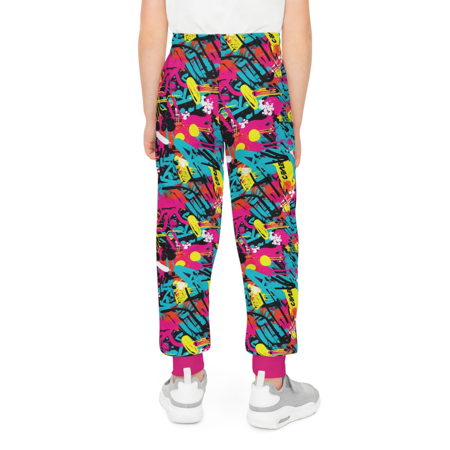 Spray Paint Graffiti Style Children's Joggers, Expressive Urban Fashion For Kids