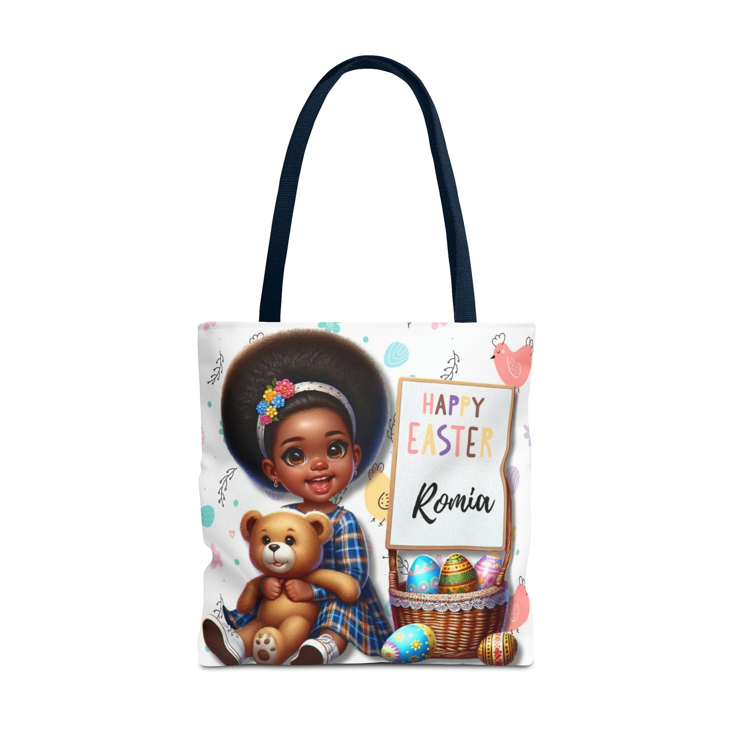 Personalized Easter Tote Bags for Young Black Girls | Customizable & Durable