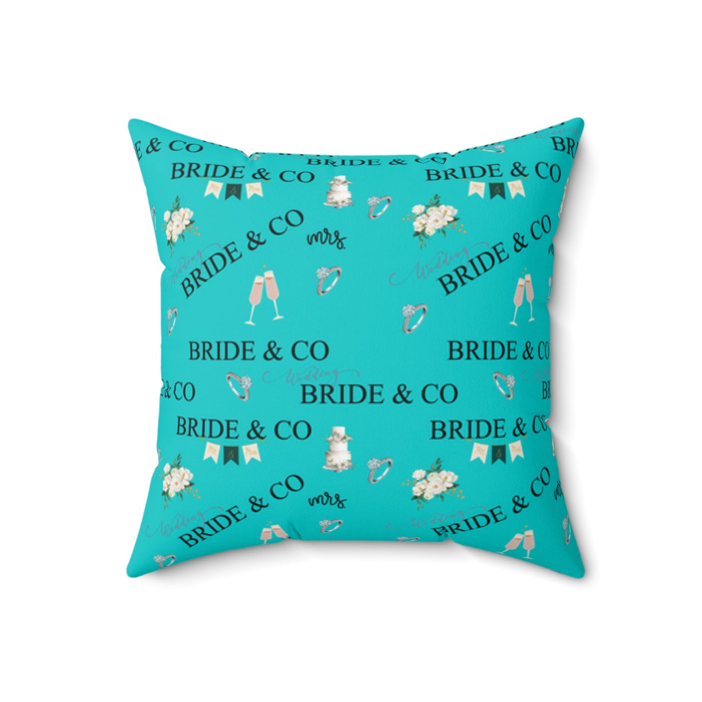 Tiffany Robins Egg Blue Square Throw Pillow, Matching Bridal Shower Tiffany Blue Home Decor