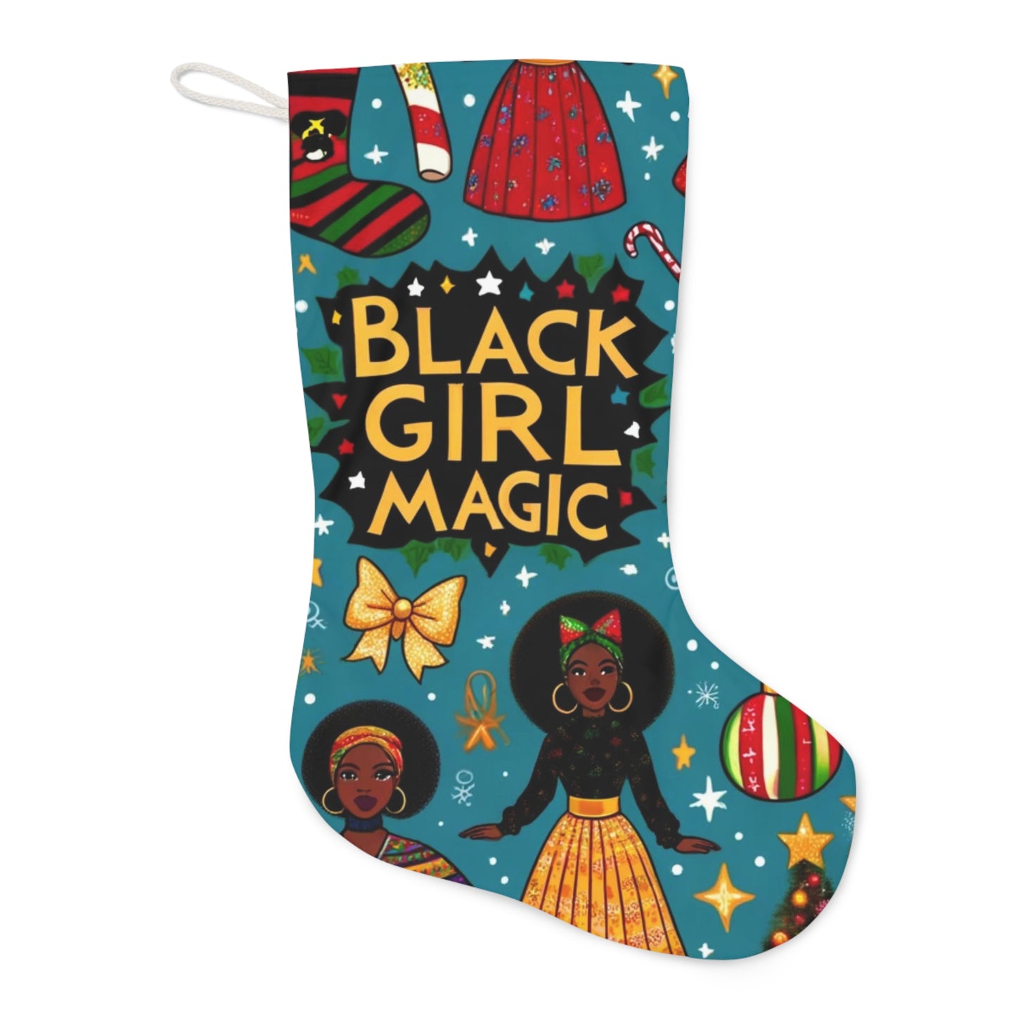 Black Girl Magic Christmas Stocking, Black Queen Holiday Decor